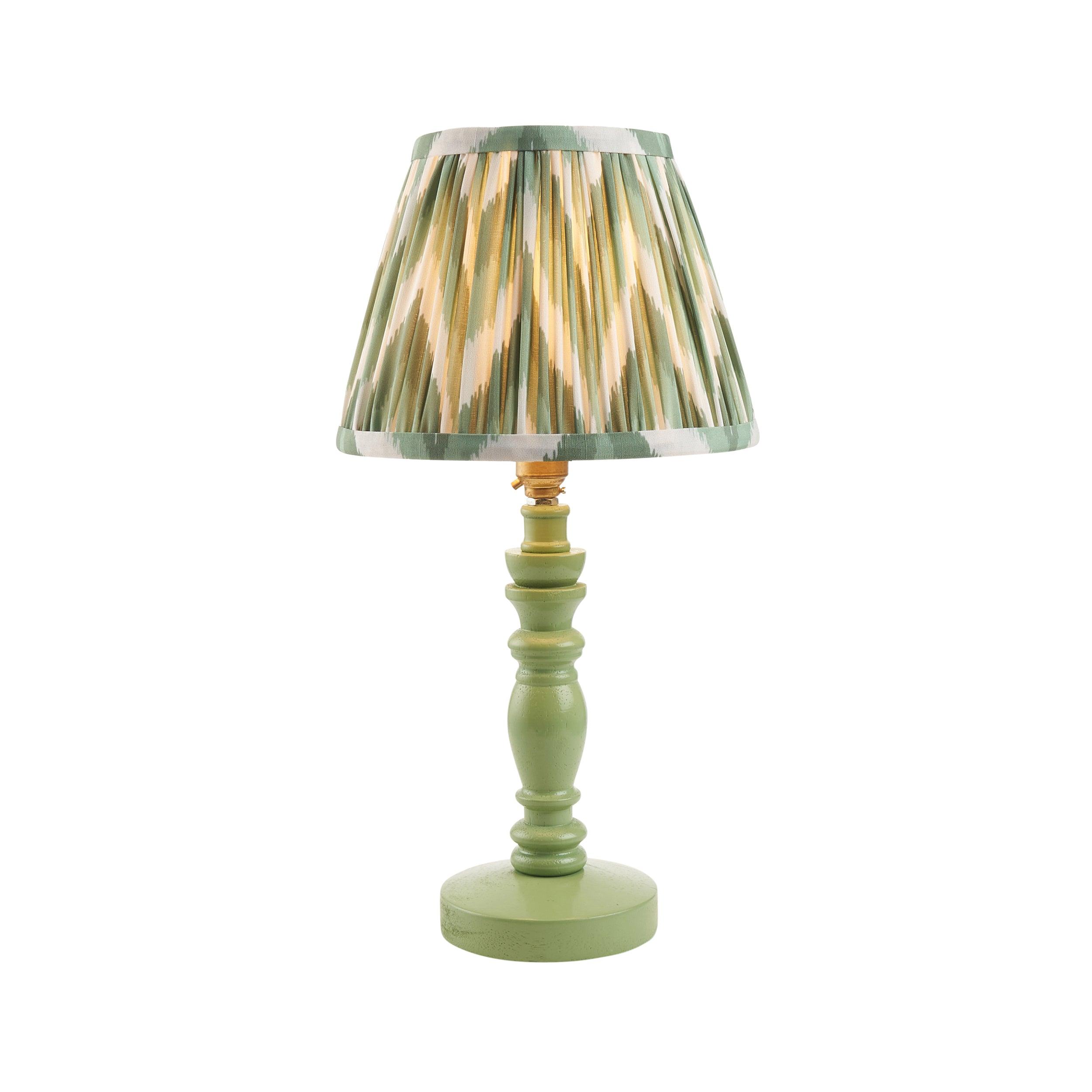 Bibury Green Table Lamp & Zigzag 20cm Cotswold Green Shade
