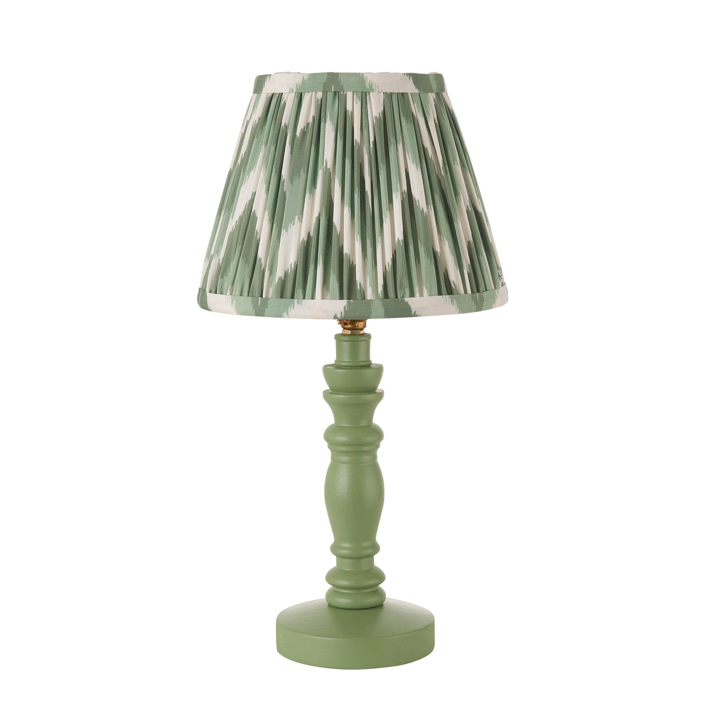 Bibury Green Table Lamp & Zigzag 20cm Cotswold Green Shade