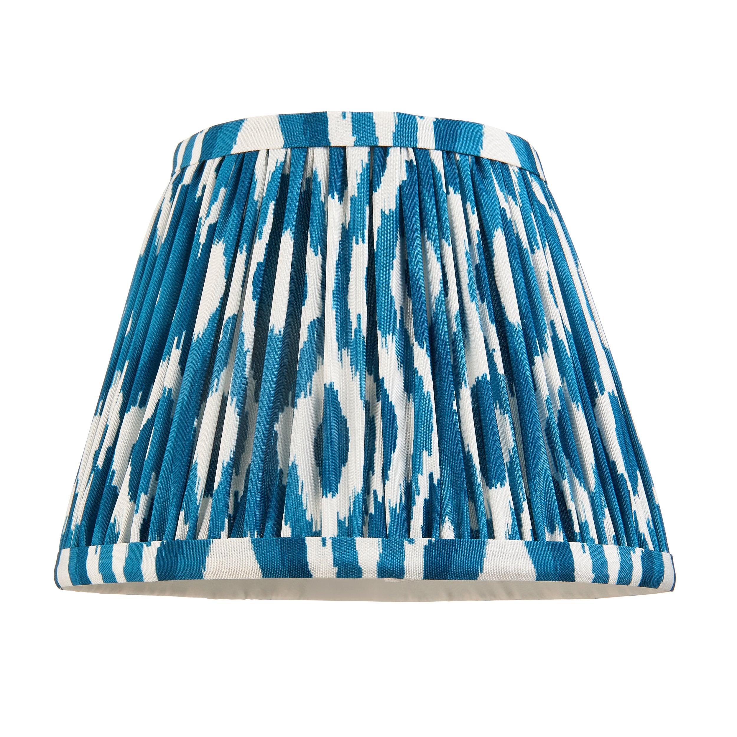 Bibury Green Table Lamp & Ikat 20cm Marlin Blue Shade