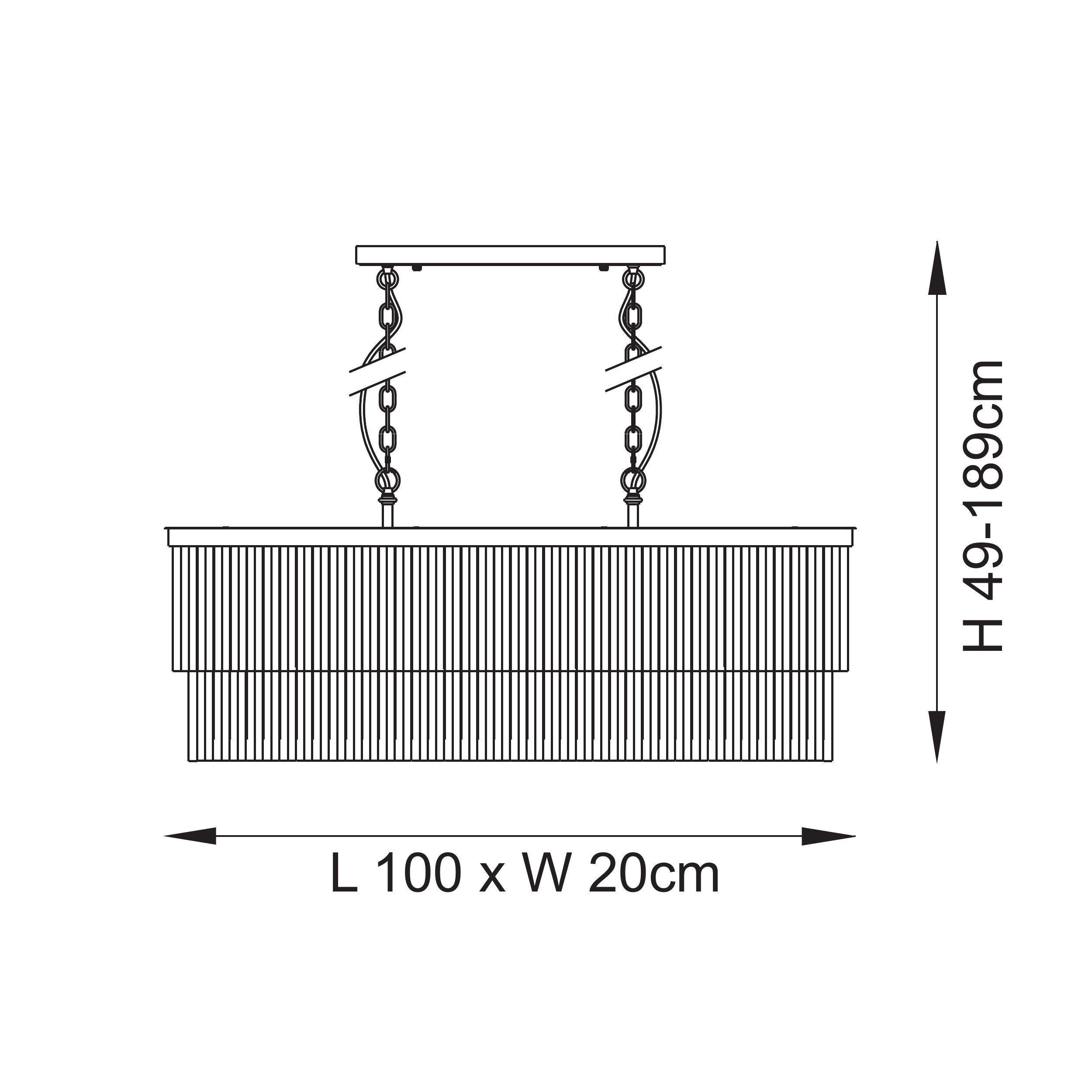 Conaston 4 Light Brass Linear Pendant - Clear Cut Glass