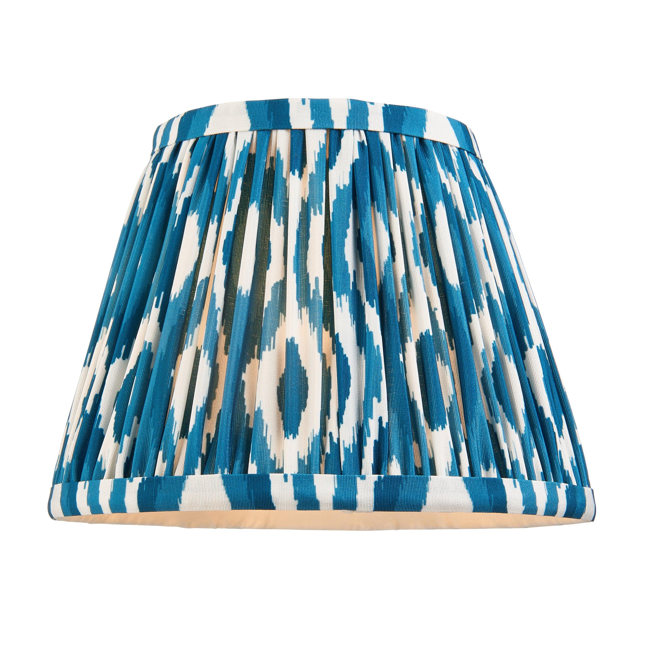 Dome T Bar Brass Wall Light & Ikat 20cm Marlin Blue Shade
