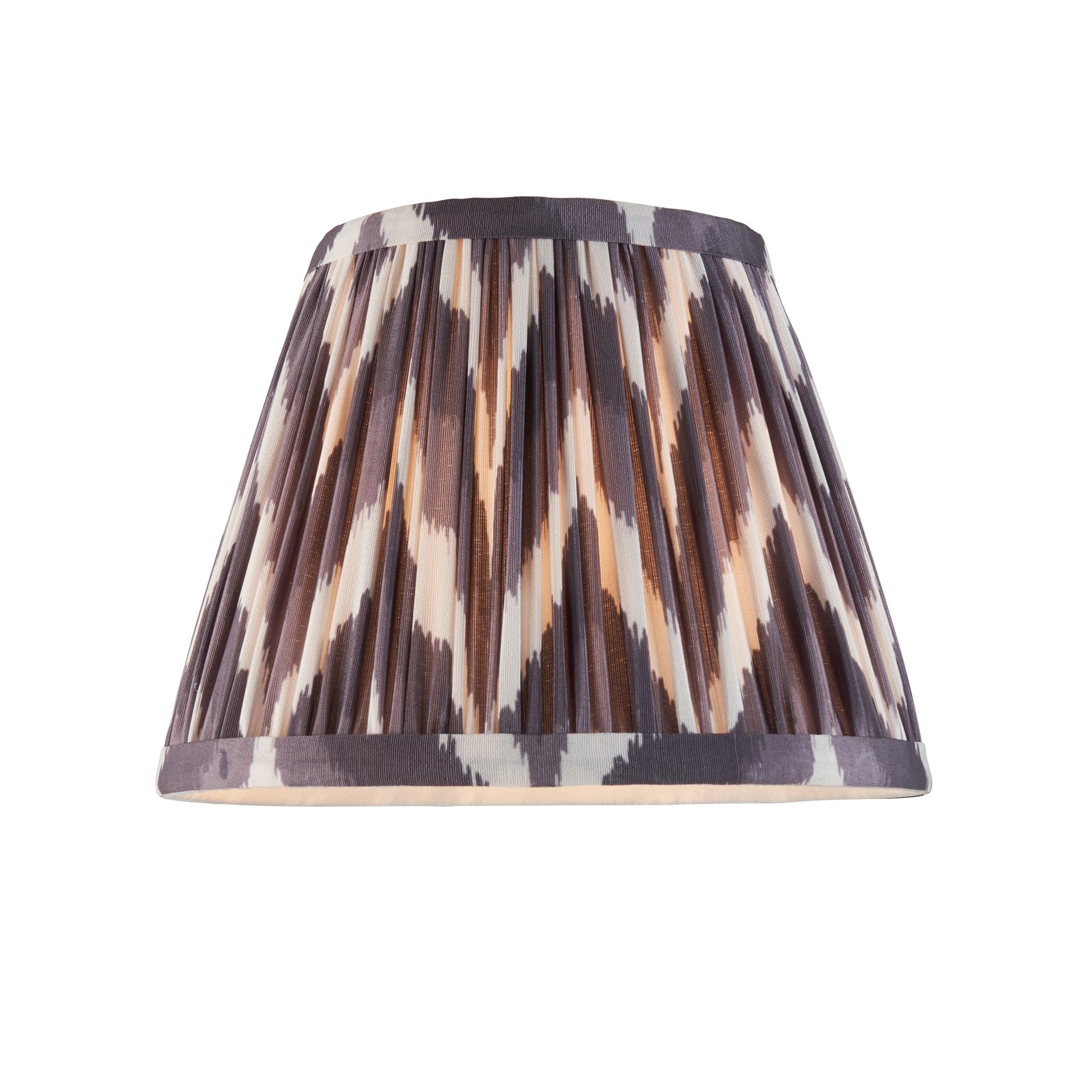 Wood Arc Wooden Wall Light & Zigzag 20cm Pearl Grey Shade