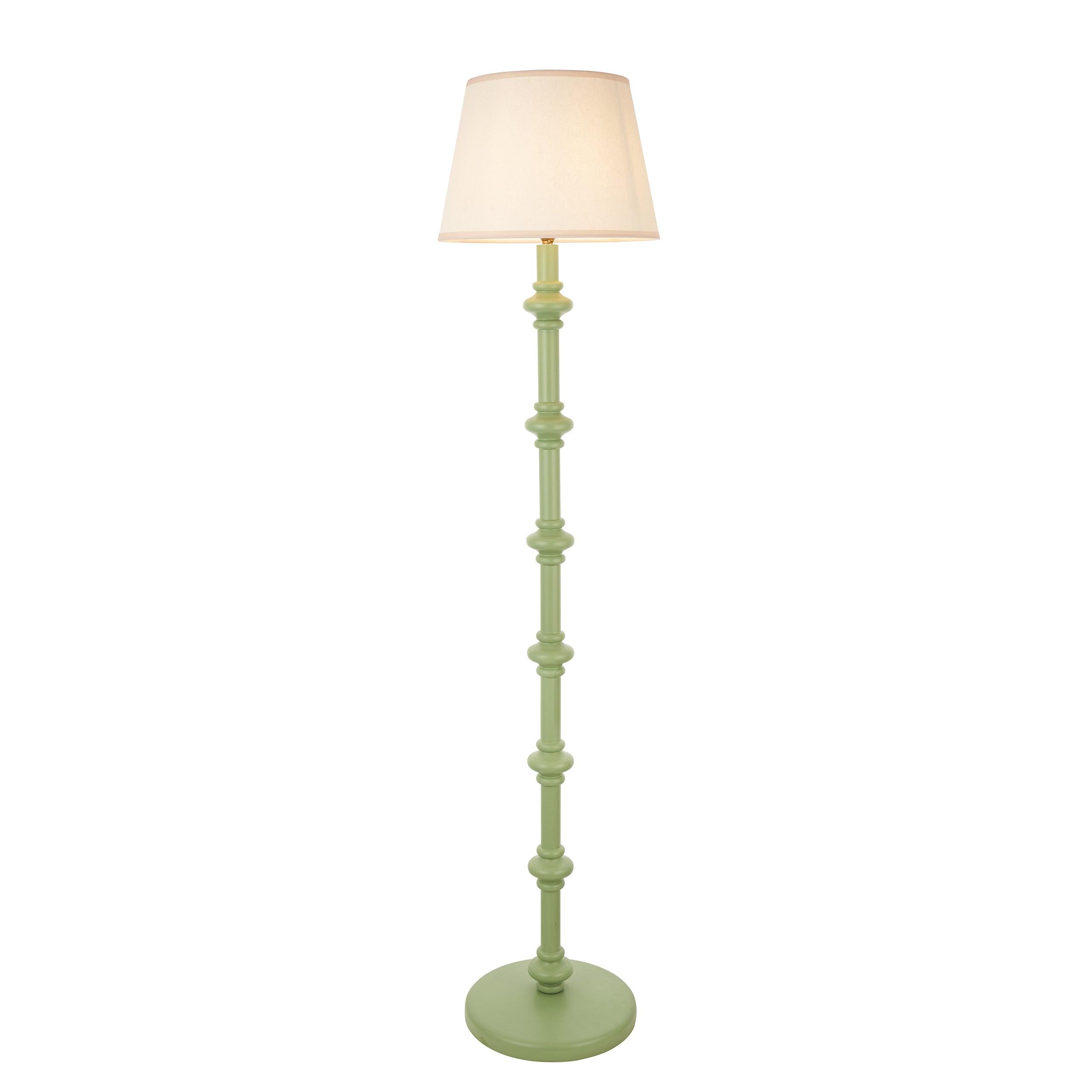 Carnaby Green Floor Lamp & Ivy 35cm Vintage White Shade