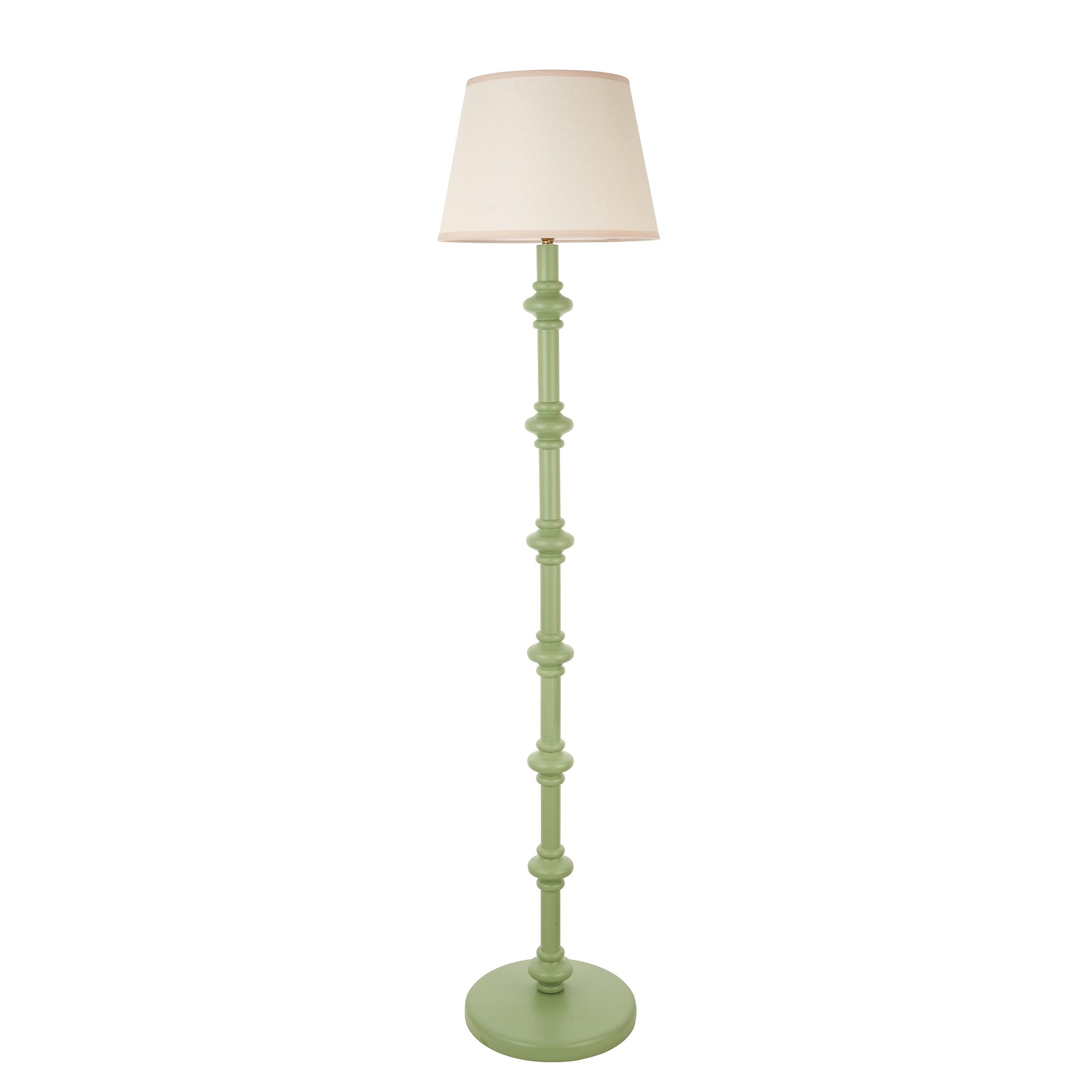 Carnaby Green Floor Lamp & Ivy 35cm Vintage White Shade