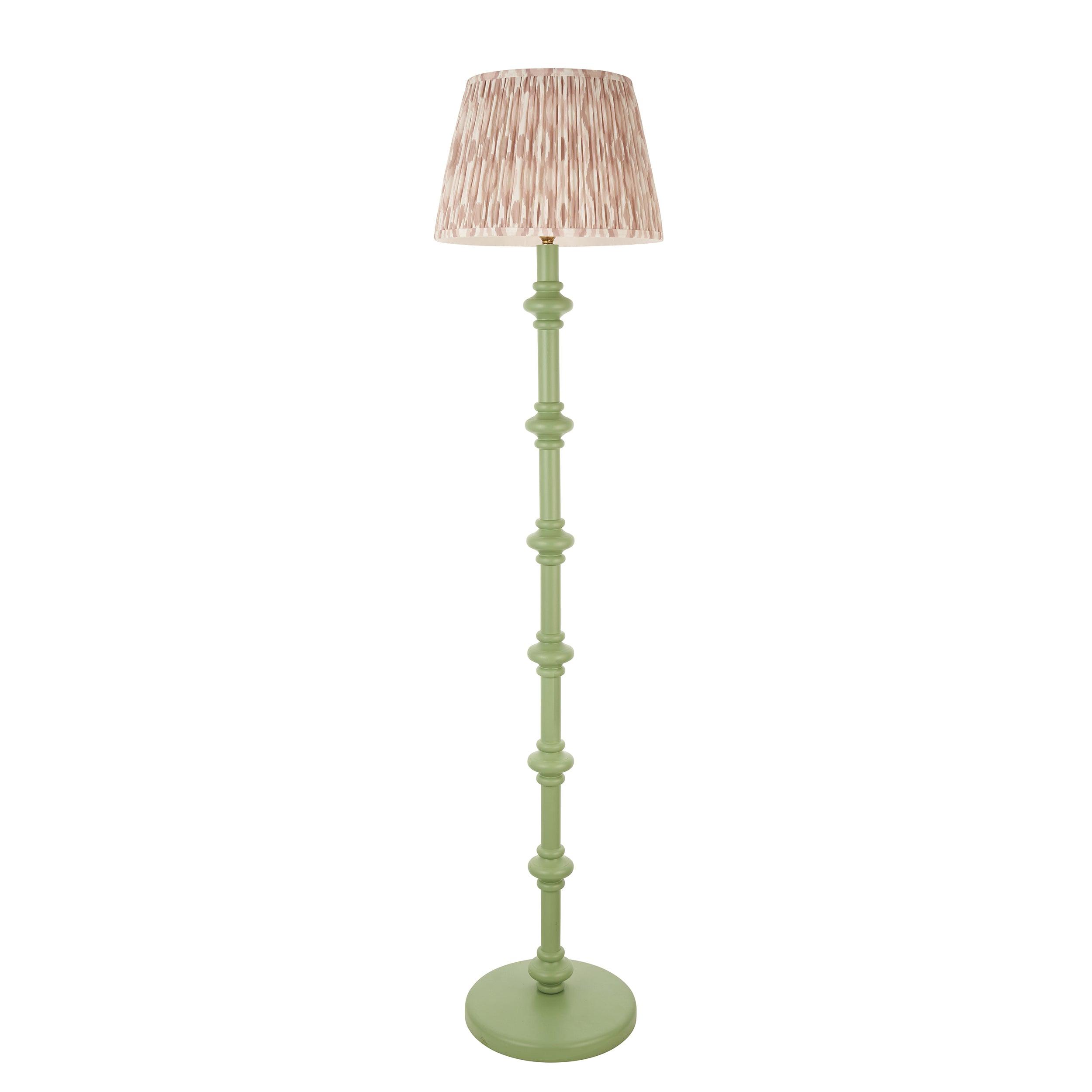 Carnaby Green Floor Lamp & Ikat 35cm Neutral Shade