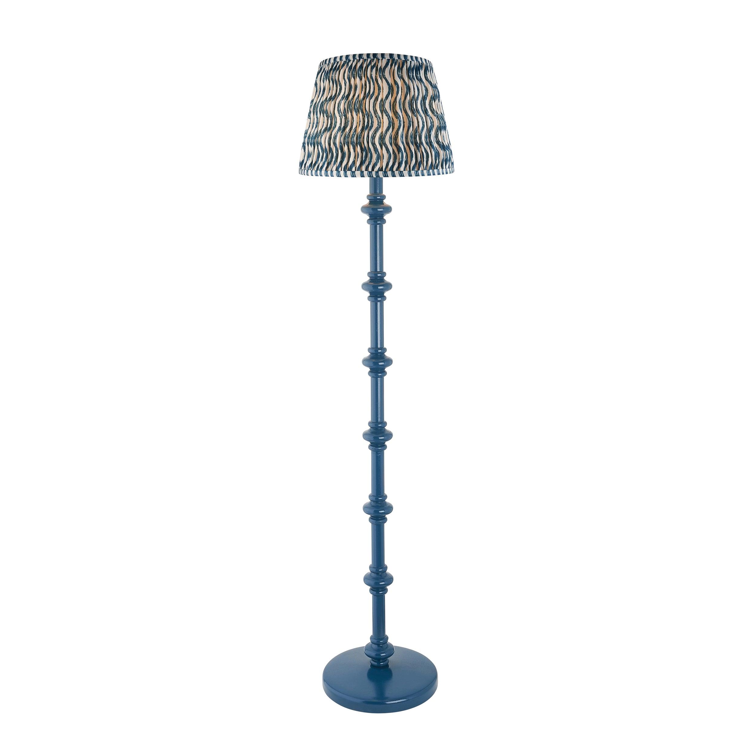 Carnaby Blue Floor Lamp & Ripple 35cm Marlin Blue Shade