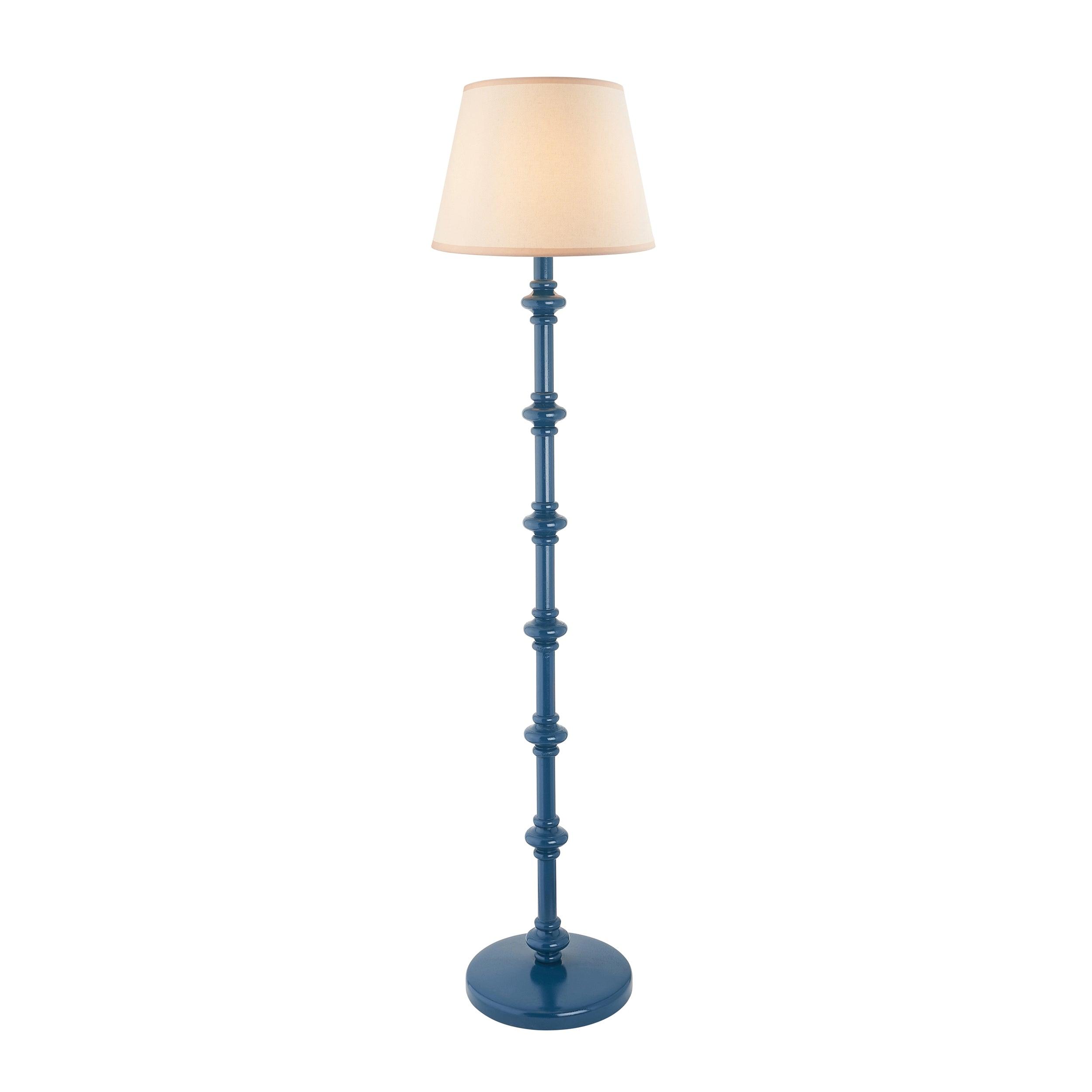 Carnaby Blue Floor Lamp & Ivy 35cm Vintage White Shade