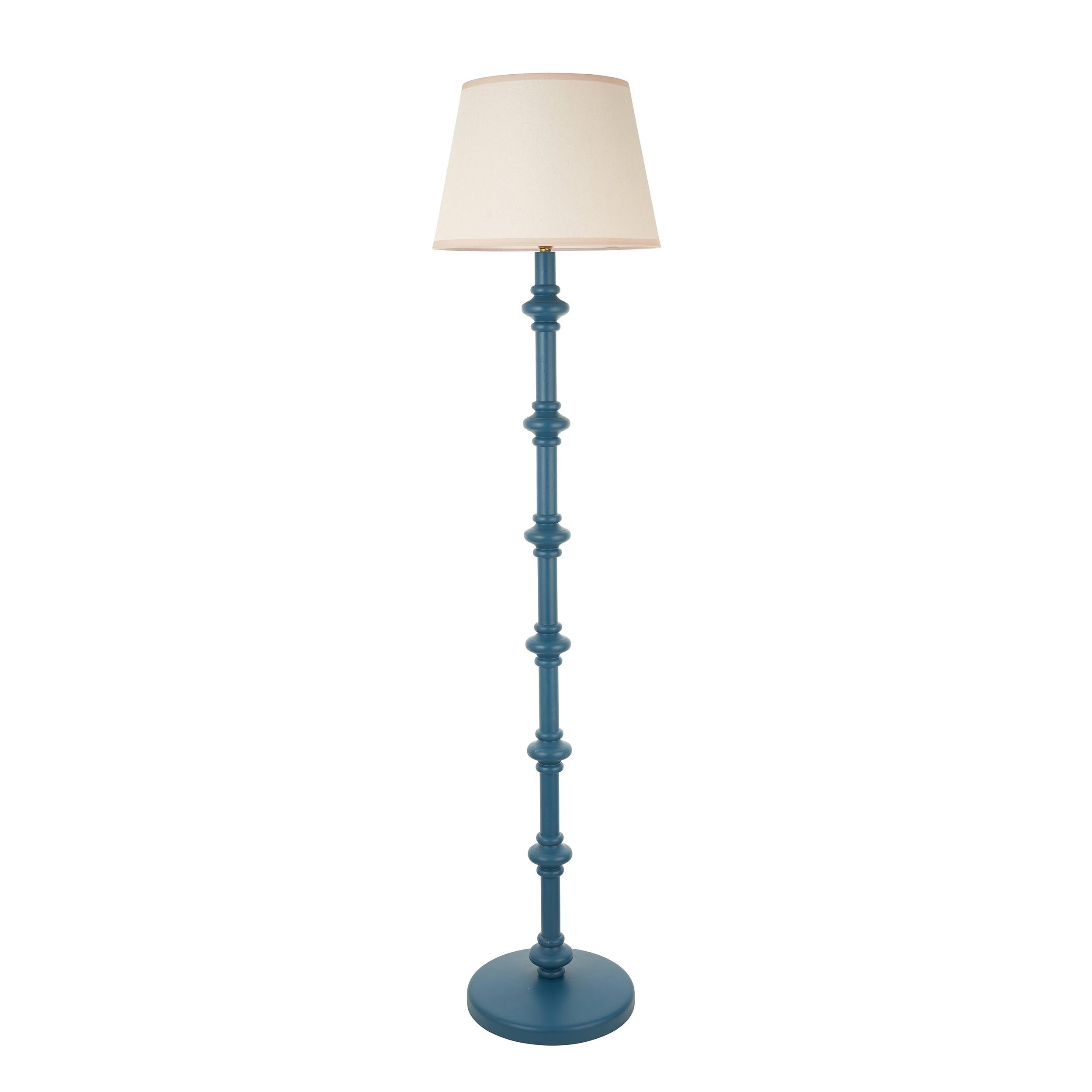 Carnaby Blue Floor Lamp & Ivy 35cm Vintage White Shade