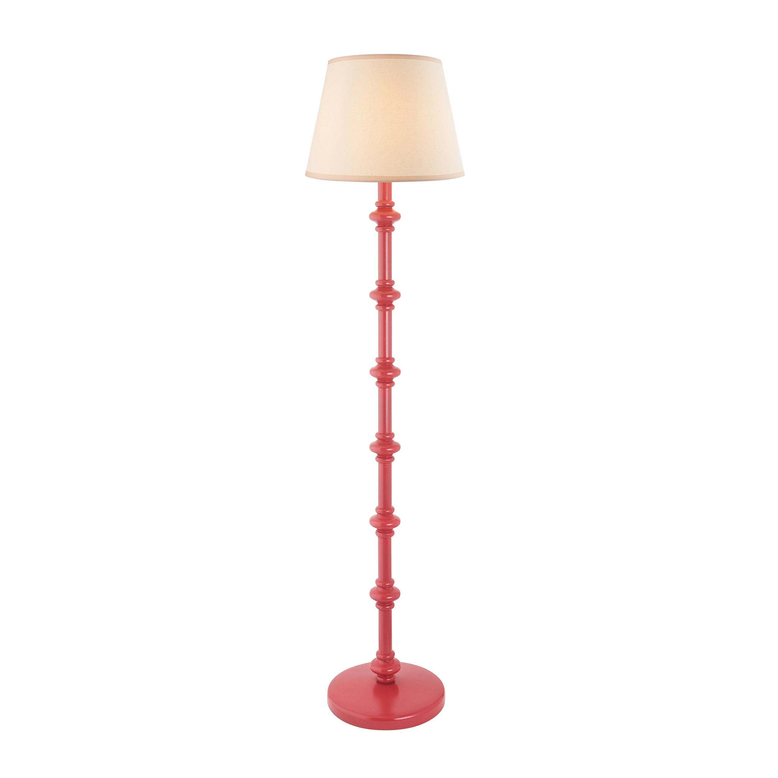 Carnaby Pink Floor Lamp & Ivy 35cm Vintage White Shade