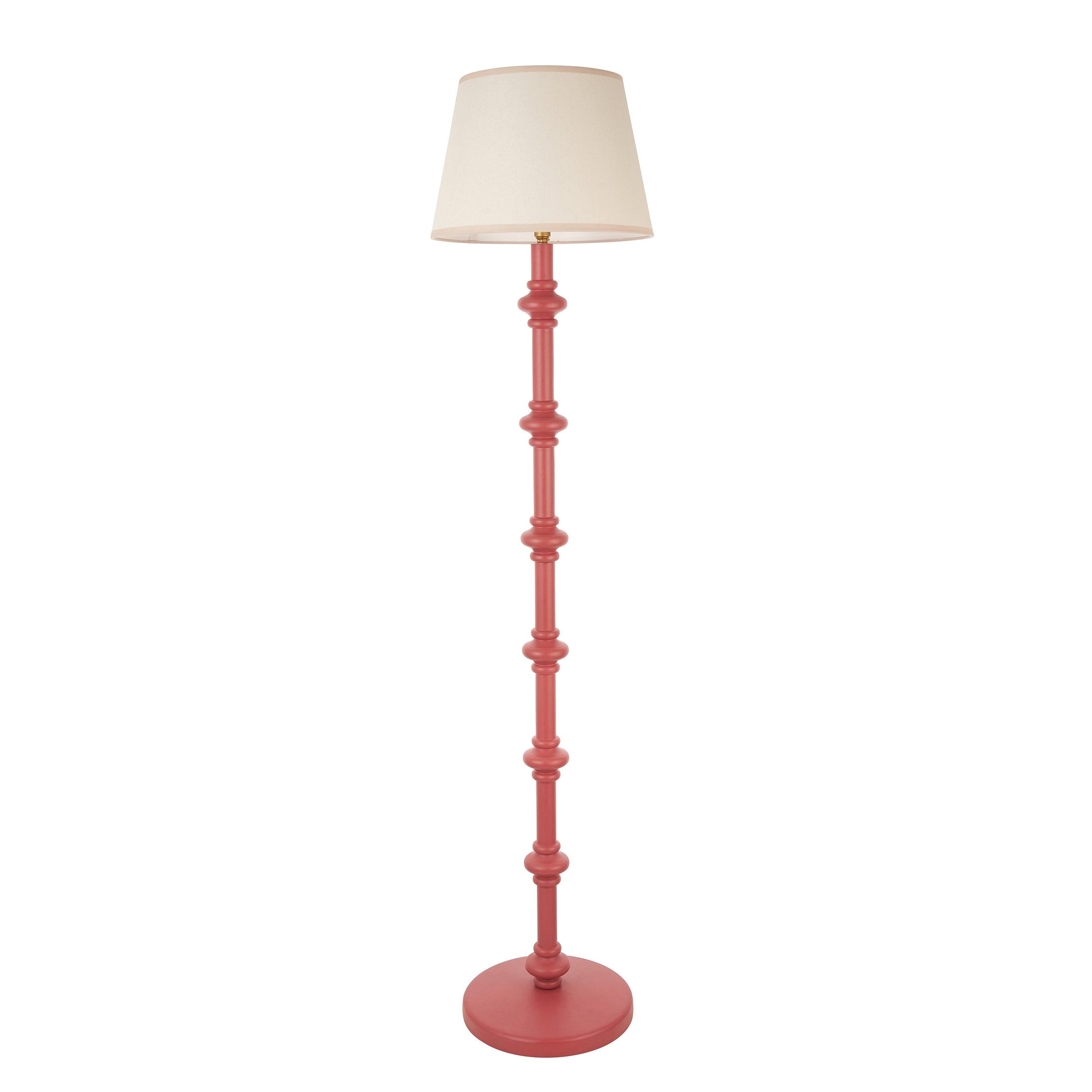 Carnaby Pink Floor Lamp & Ivy 35cm Vintage White Shade