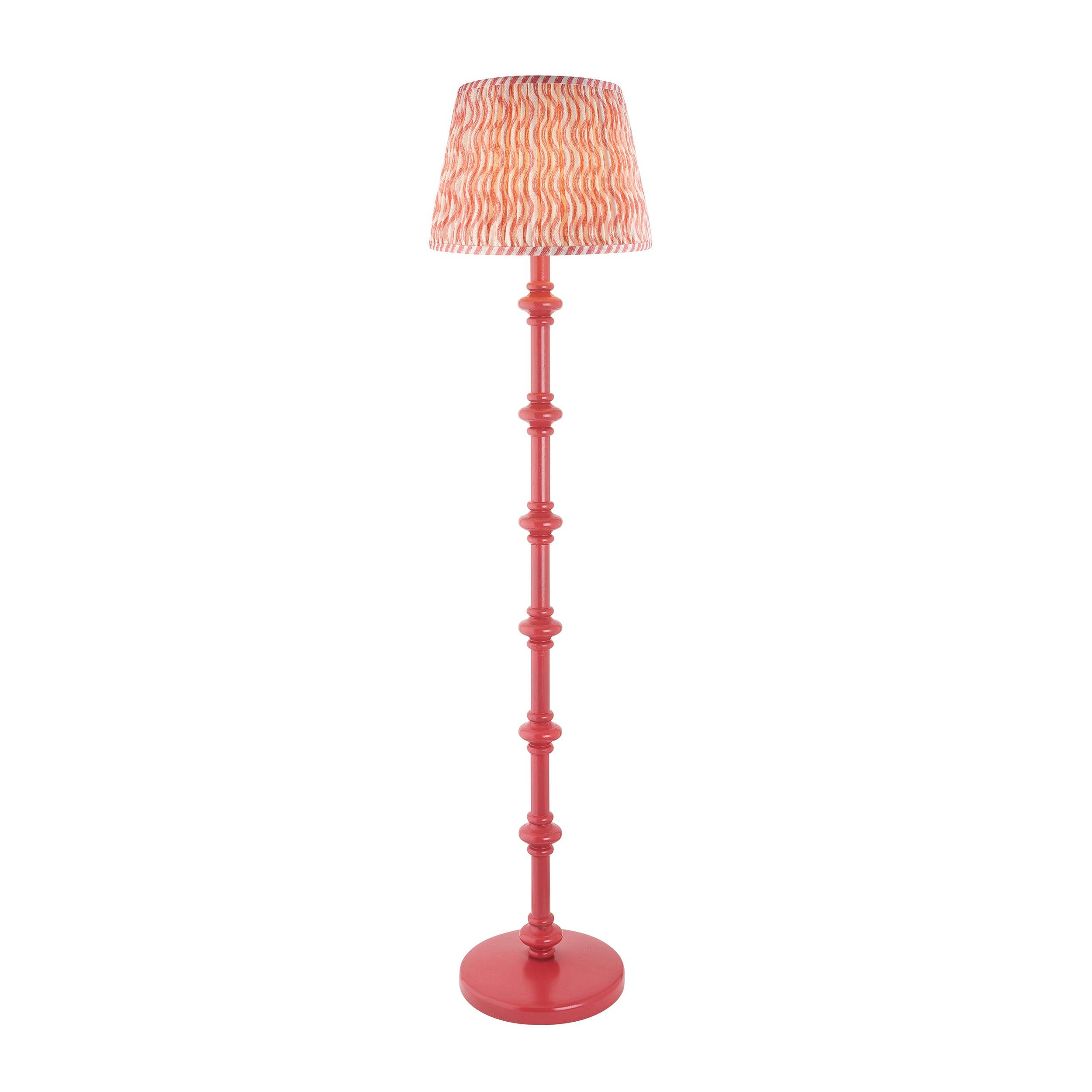Carnaby Pink Floor Lamp & Ripple 35cm Coral Pink Shade