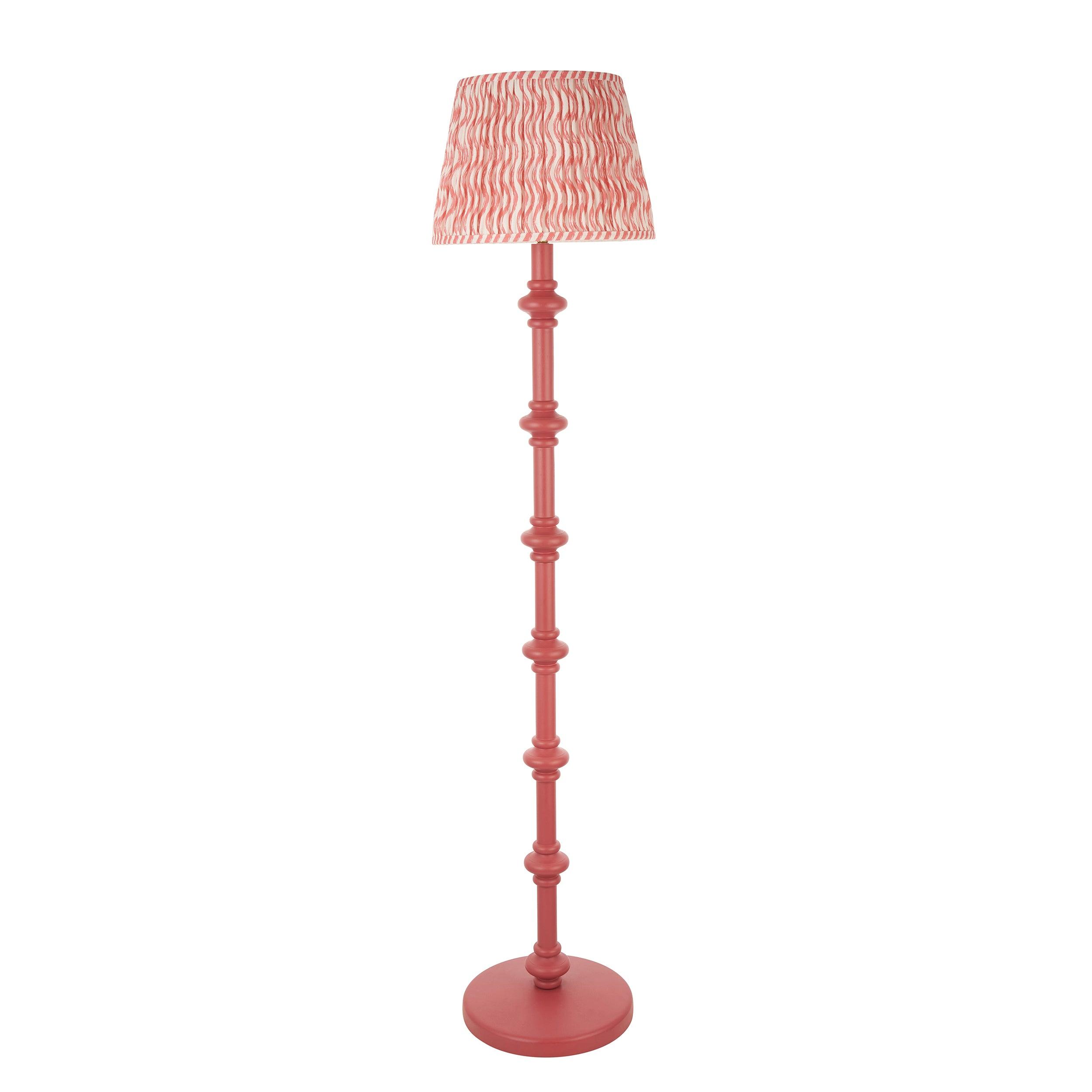 Carnaby Pink Floor Lamp & Ripple 35cm Coral Pink Shade
