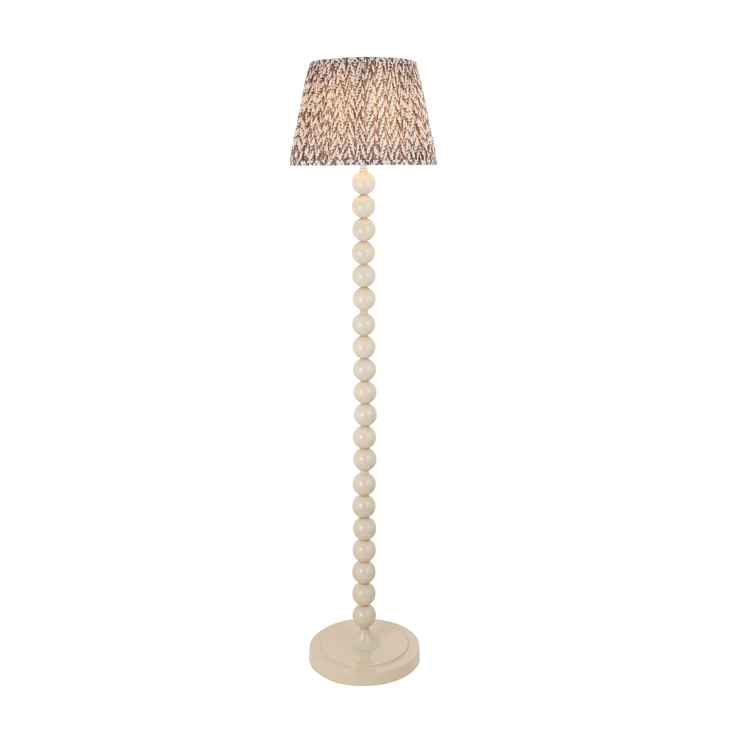 Higgledy White Floor Lamp & Leaf 35cm Pearl Grey Shade