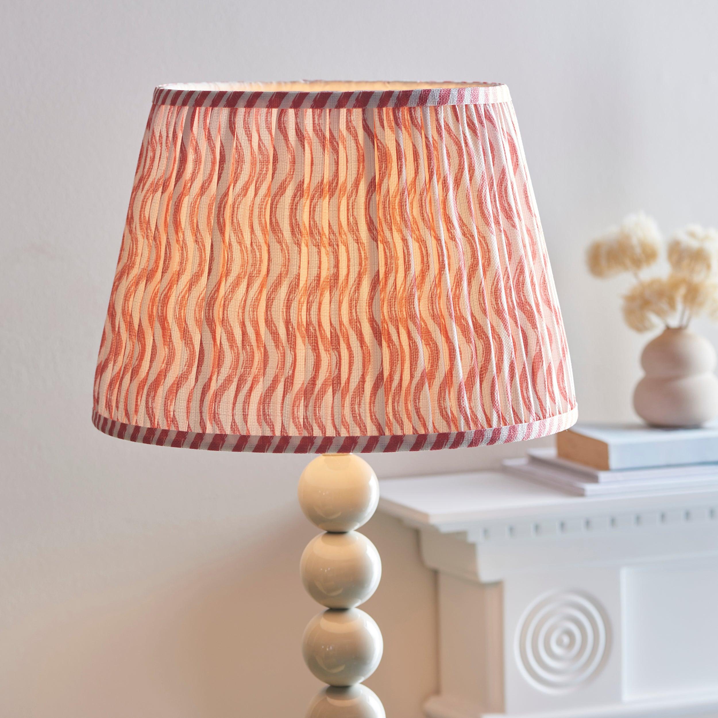 Higgledy White Floor Lamp & Ripple 35cm Coral Pink Shade