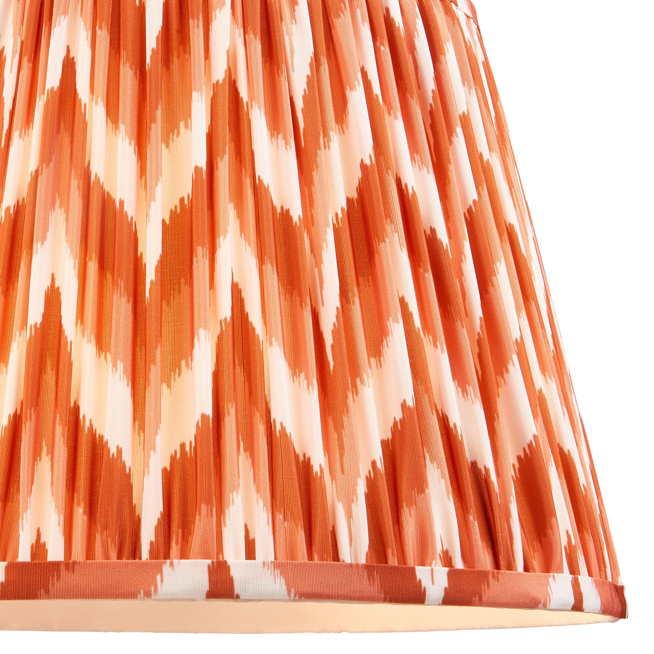 Higgledy White Floor Lamp & Zigzag 35cm Apricot Orange Shade