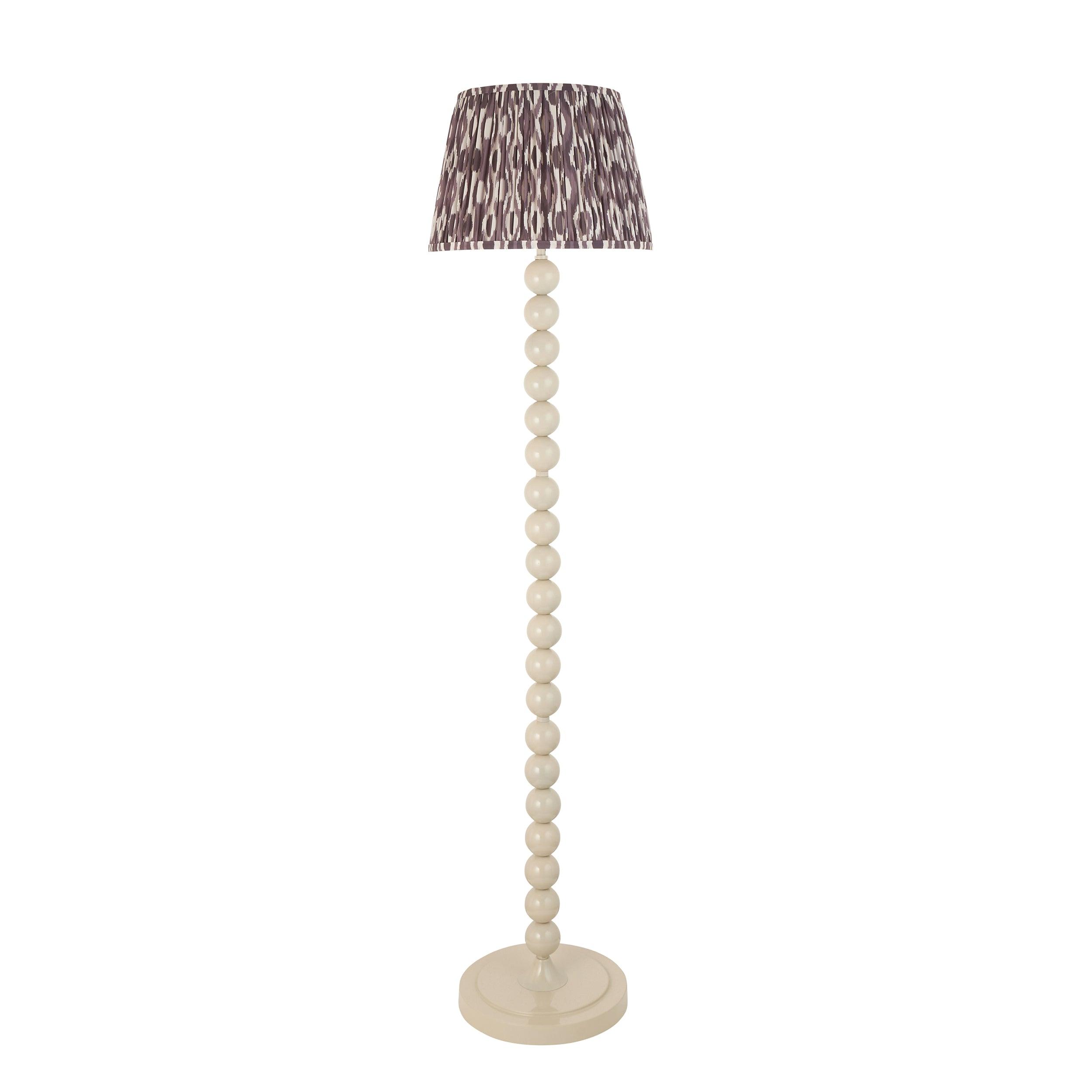 Higgledy White Floor Lamp & Ikat 35cm Pearl Grey Shade