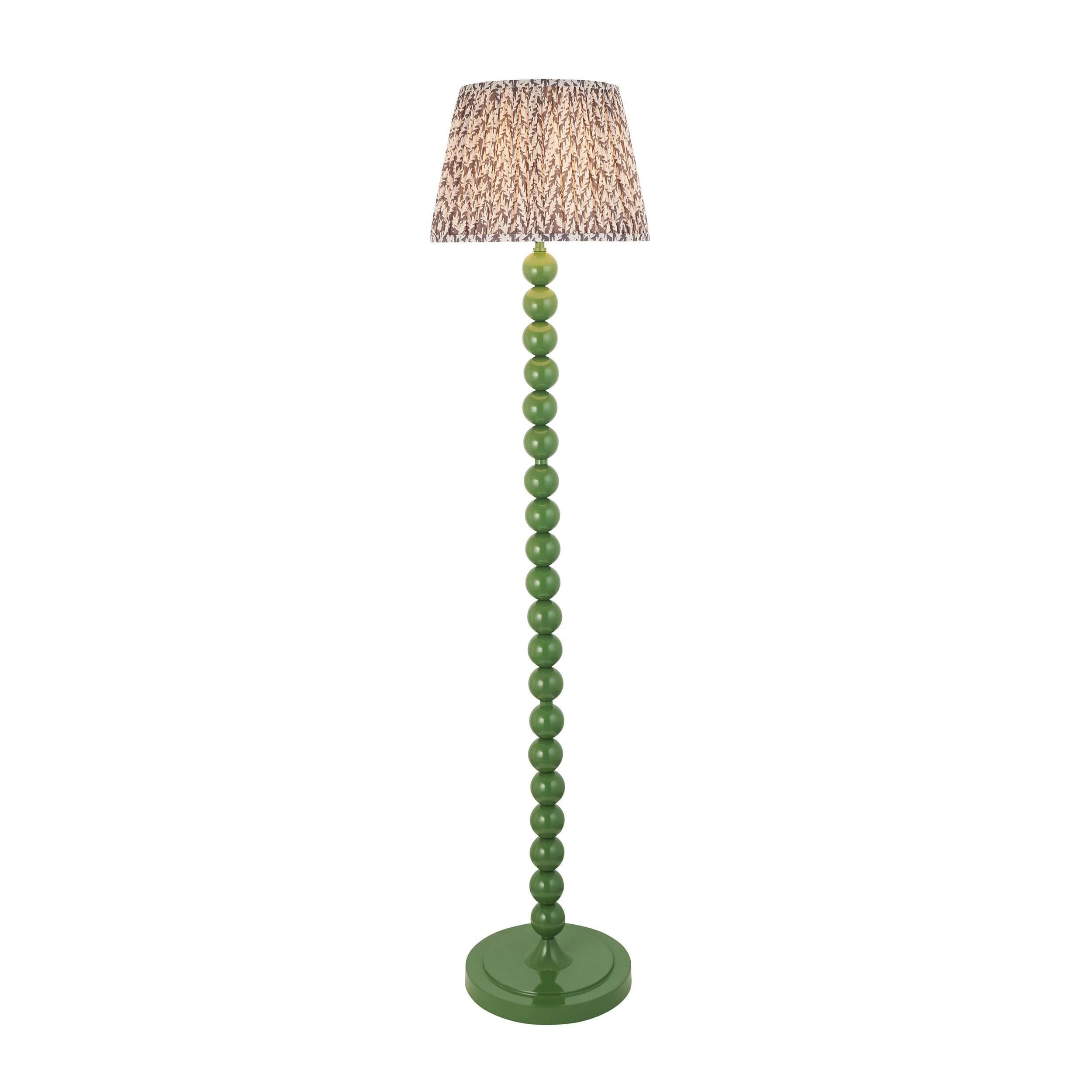Higgledy Green Floor Lamp & Leaf 35cm Pearl Grey Shade