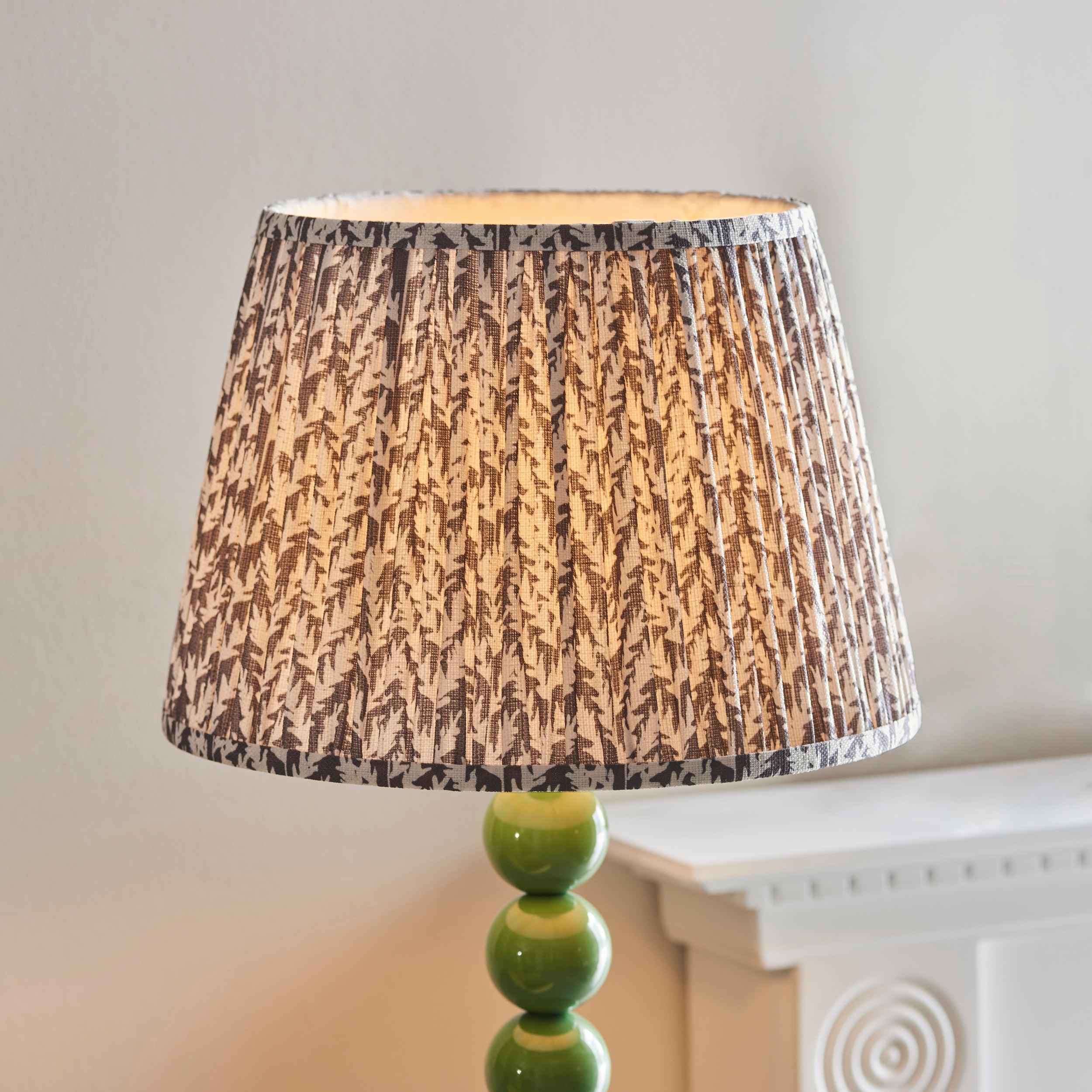 Higgledy Green Floor Lamp & Leaf 35cm Pearl Grey Shade