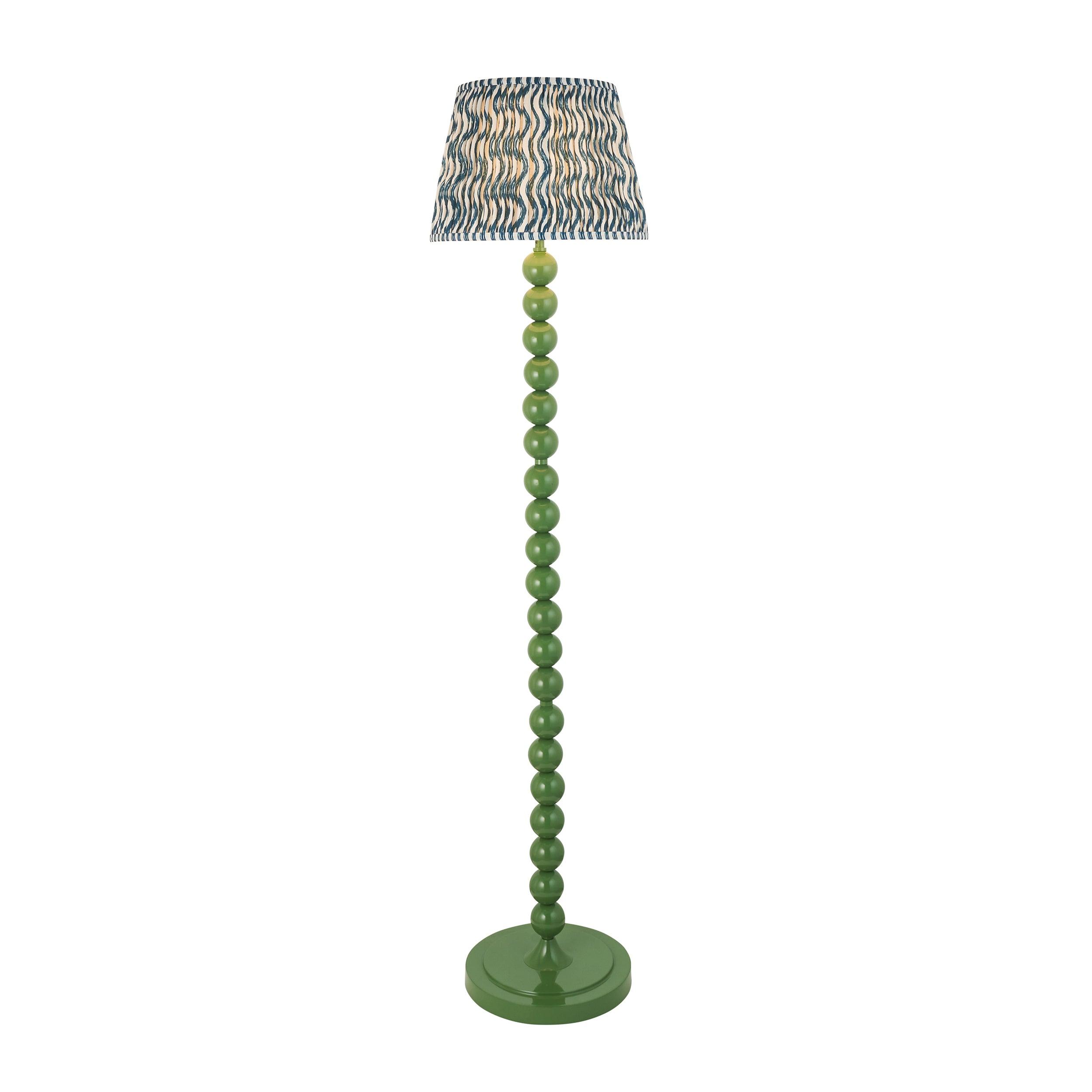 Higgledy Green Floor Lamp & Ripple 35cm Marlin Blue Shade