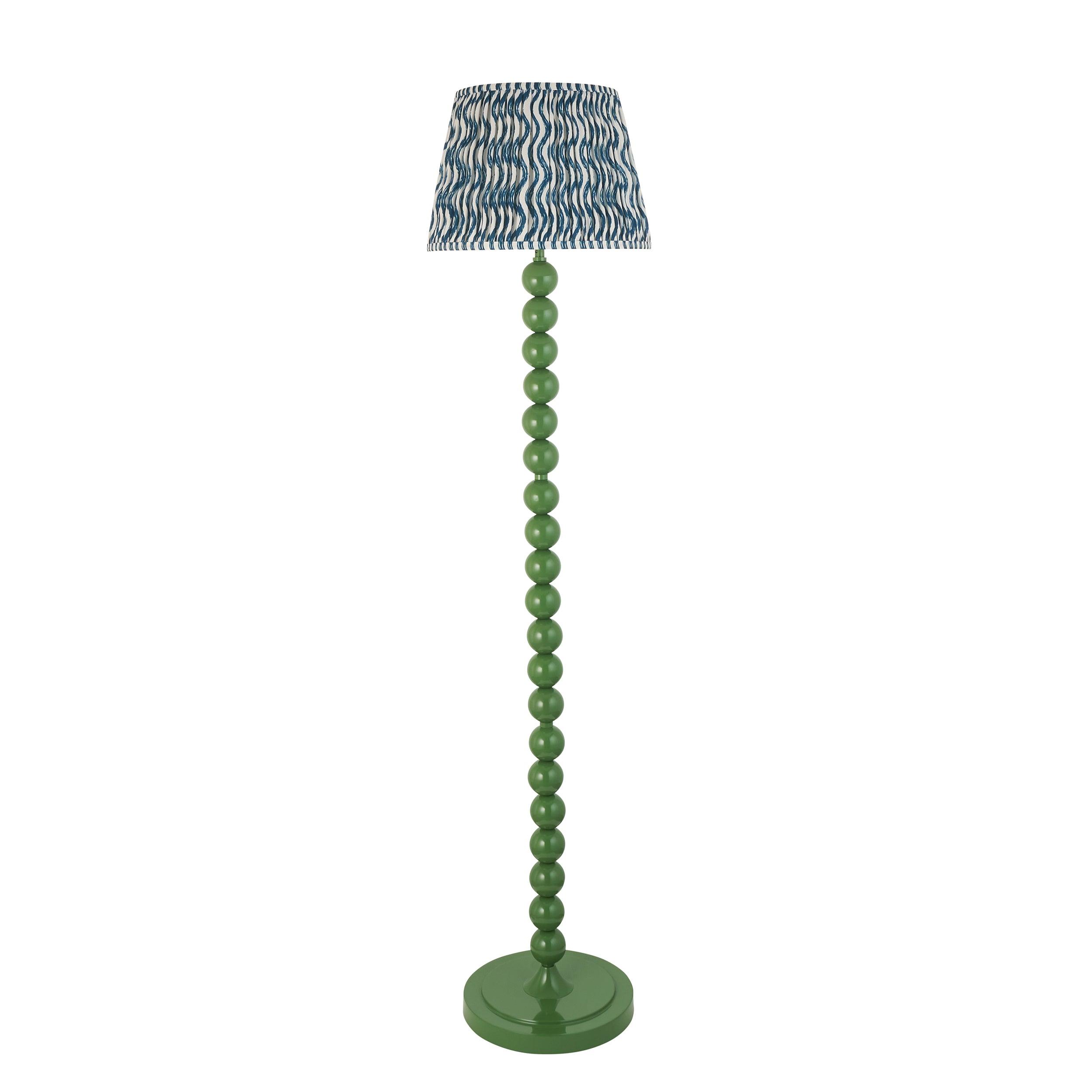 Higgledy Green Floor Lamp & Ripple 35cm Marlin Blue Shade
