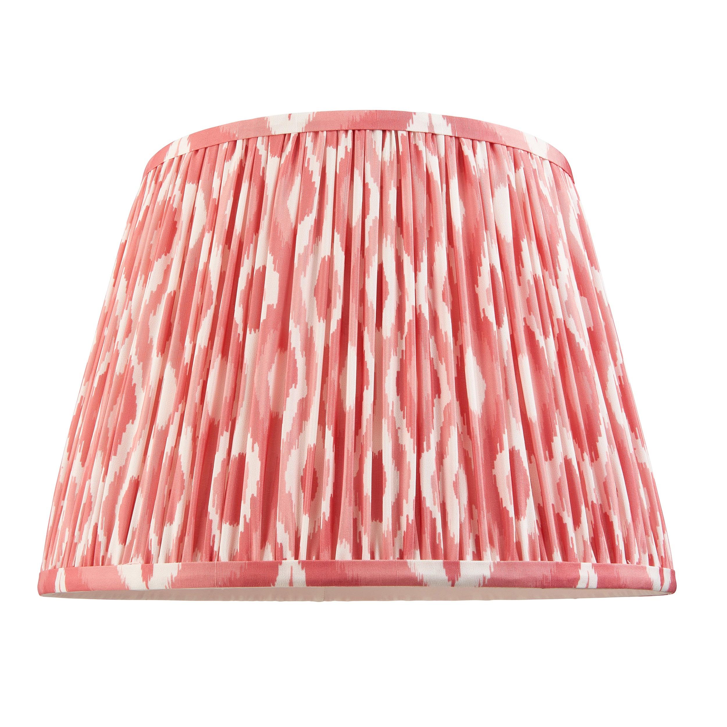 Higgledy Green Floor Lamp & Ikat 35cm Coral Pink Shade
