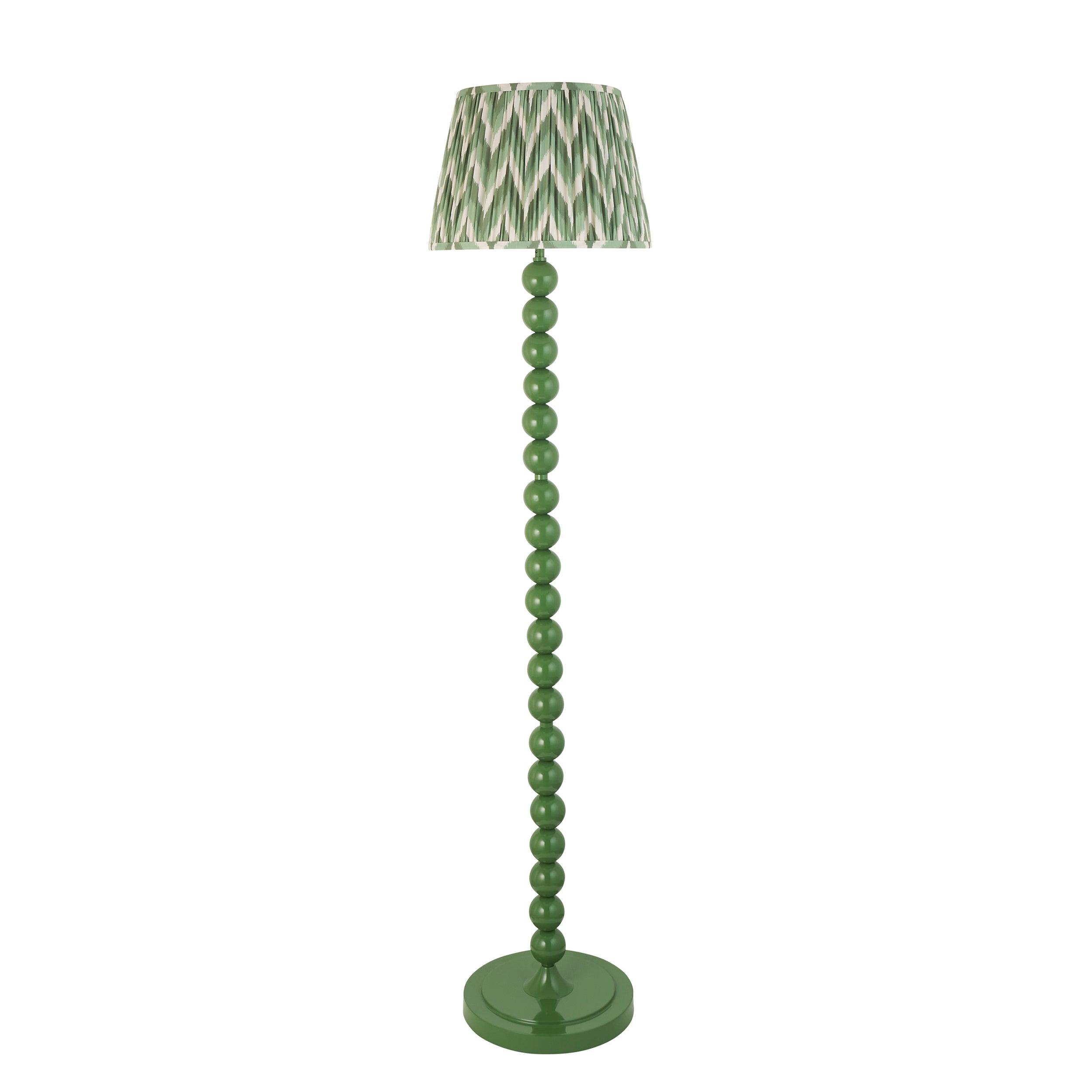 Higgledy Green Floor Lamp & Zigzag 35cm Cotswold Green Shade