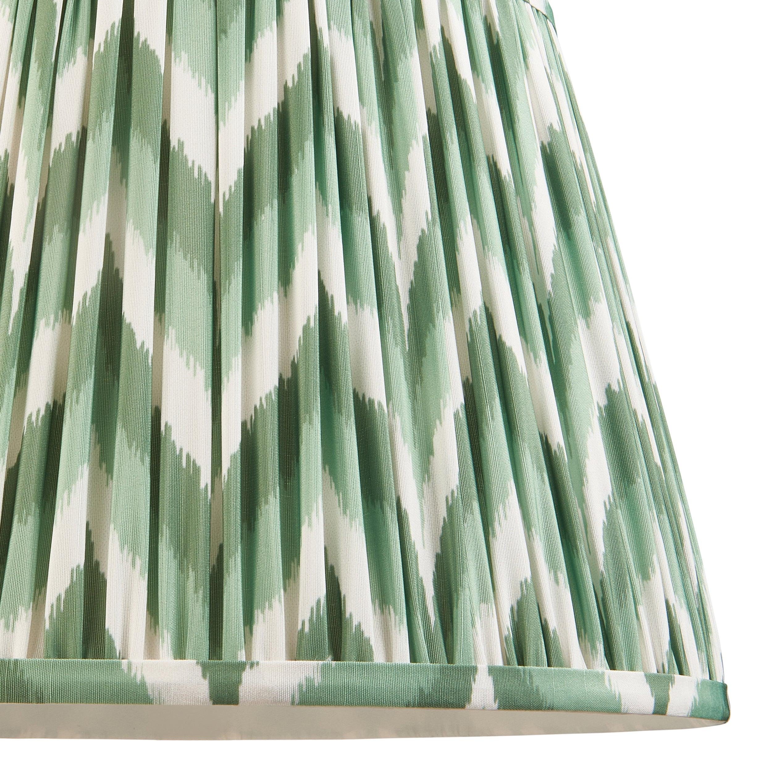 Higgledy Almond White Floor Lamp & Zigzag 35cm Cotswold Green Shade