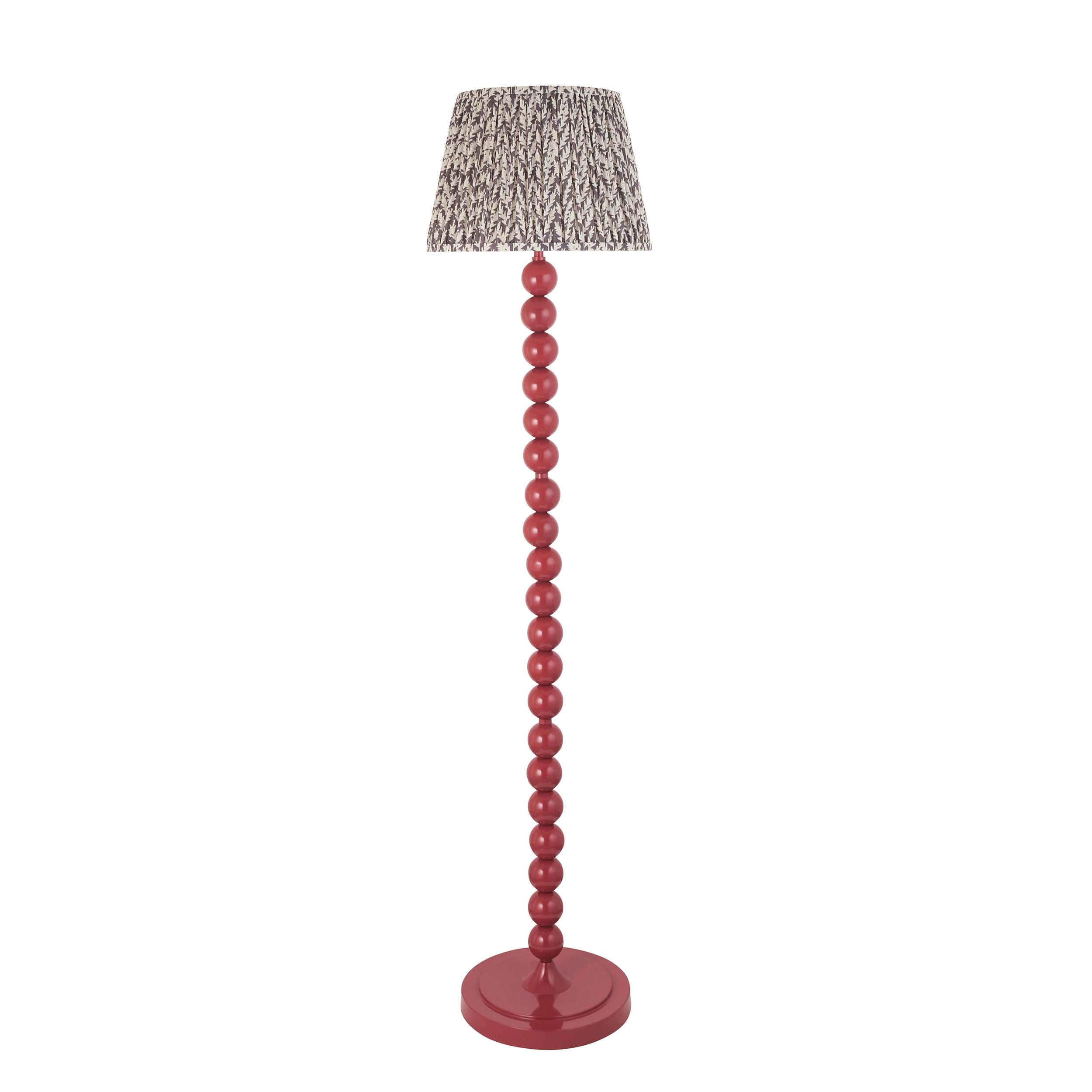 Higgledy Pink Floor Lamp & Leaf 35cm Pearl Grey Shade
