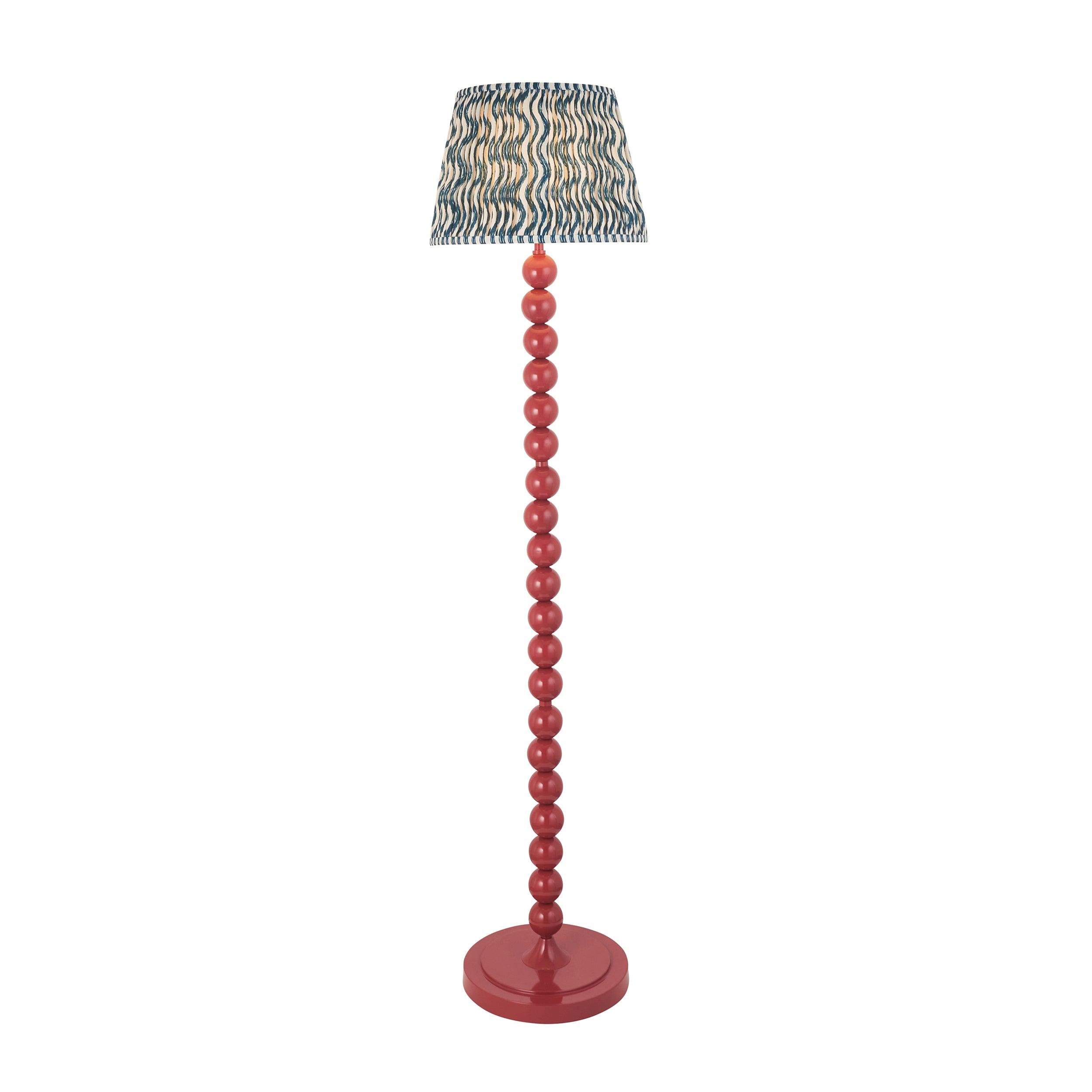 Higgledy Pink Floor Lamp & Ripple 35cm Marlin Blue Shade