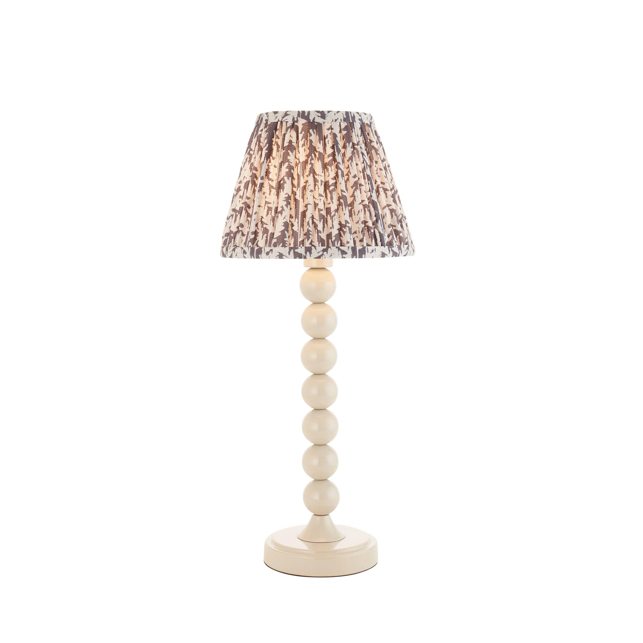 Higgledy White Table Lamp & Leaf 20cm Pearl Grey Shade
