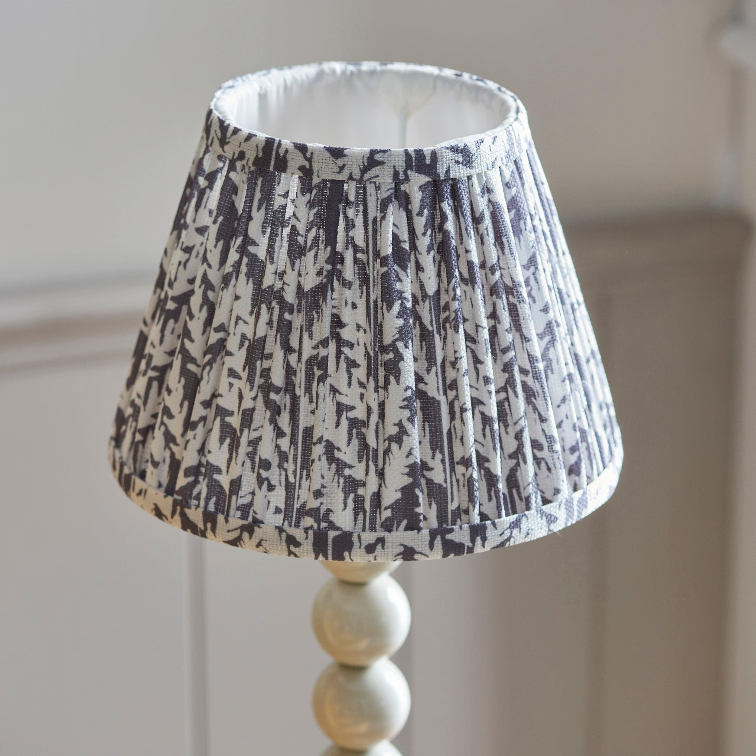 Higgledy White Table Lamp & Leaf 20cm Pearl Grey Shade