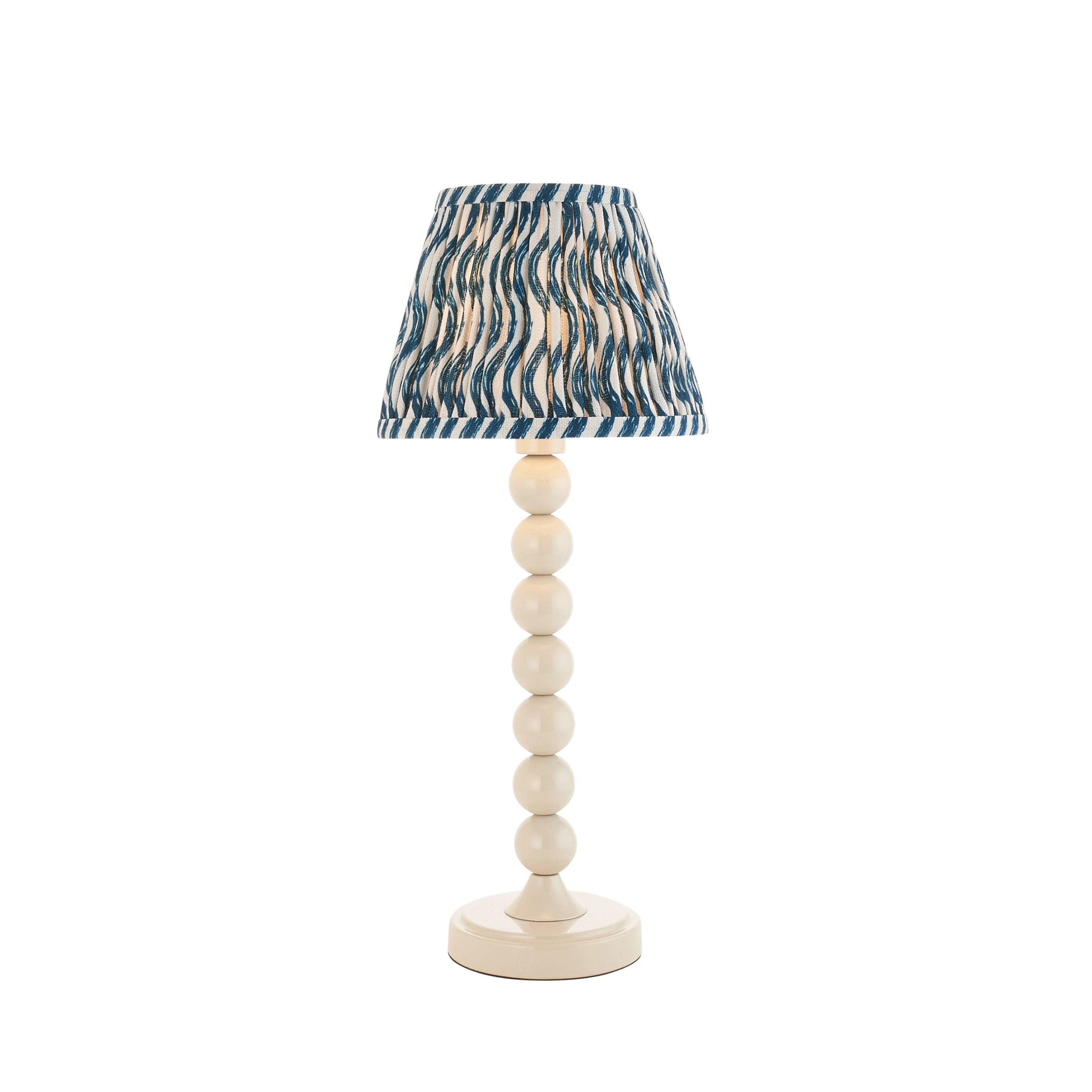Higgledy White Table Lamp & Ripple 20cm Marlin Blue Shade