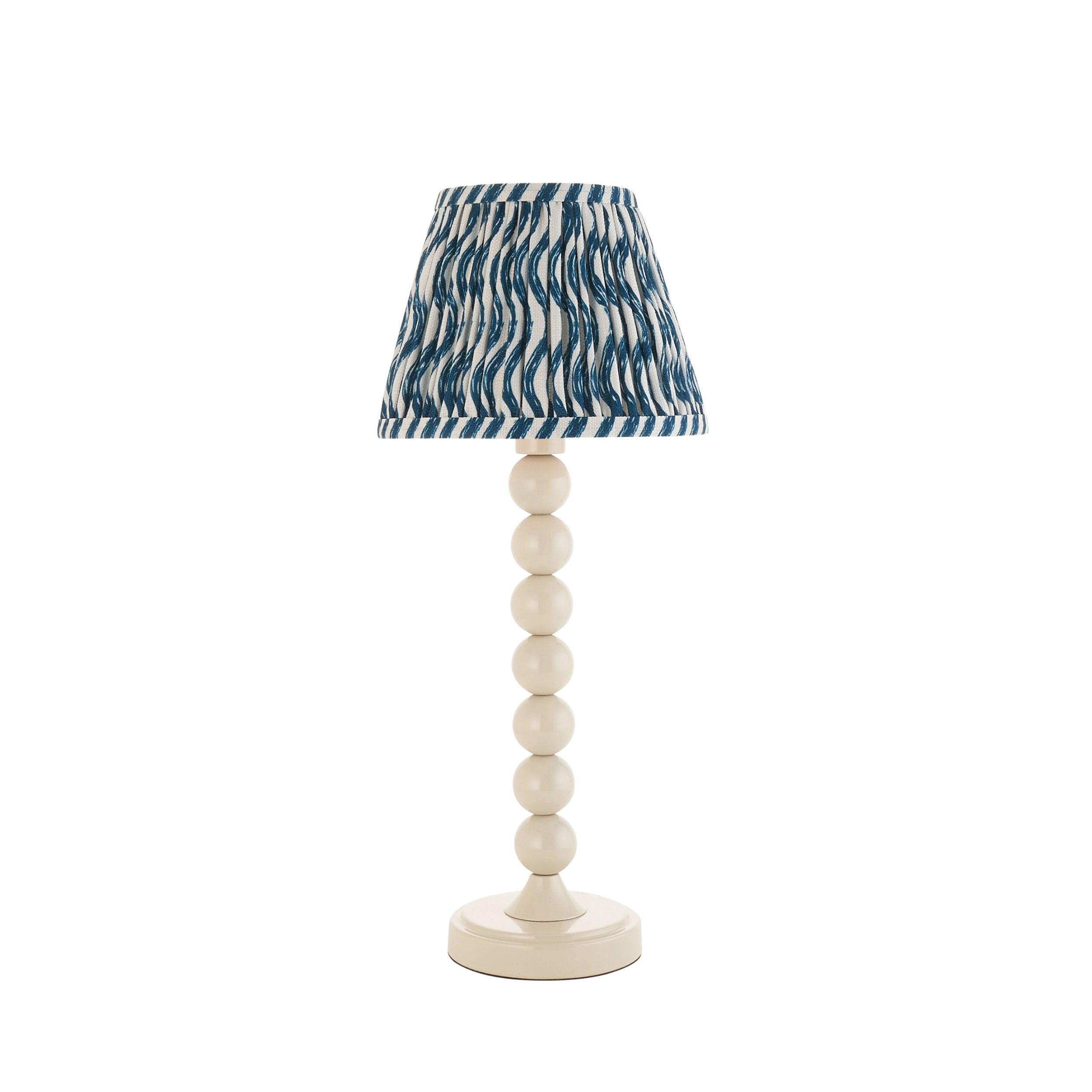 Higgledy White Table Lamp & Ripple 20cm Marlin Blue Shade