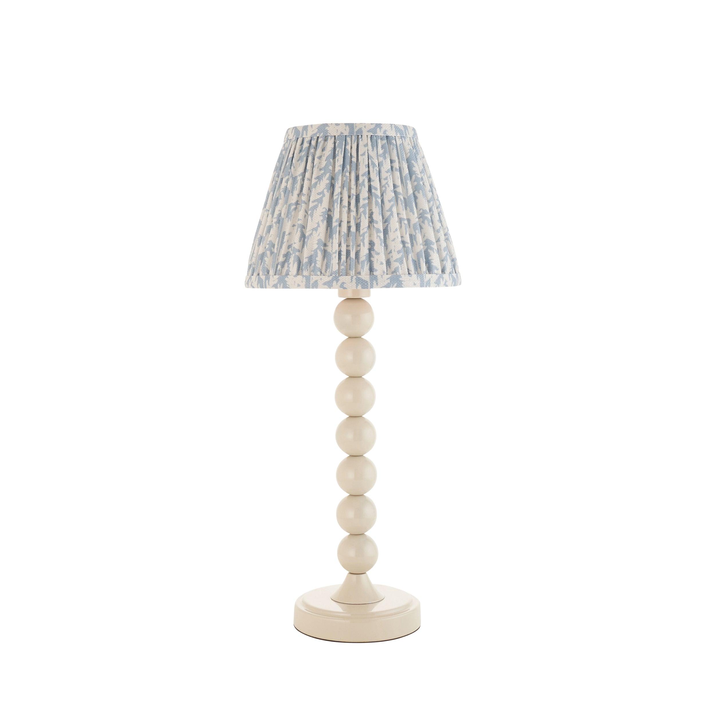 Higgledy White Table Lamp & Leaf 20cm Shell Bay Blue Shade