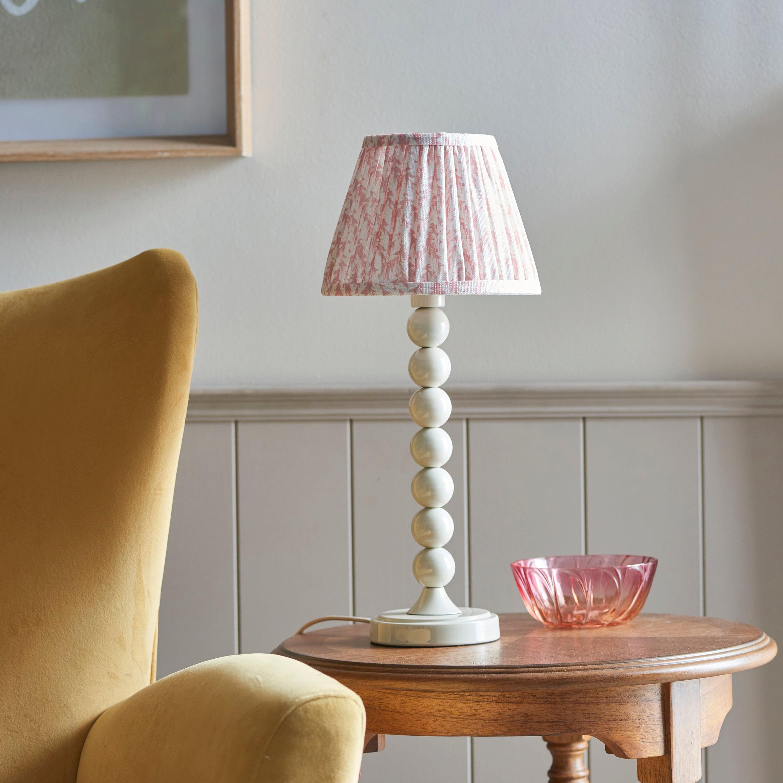 Higgledy White Table Lamp & Leaf 20cm Peachy Keen Shade