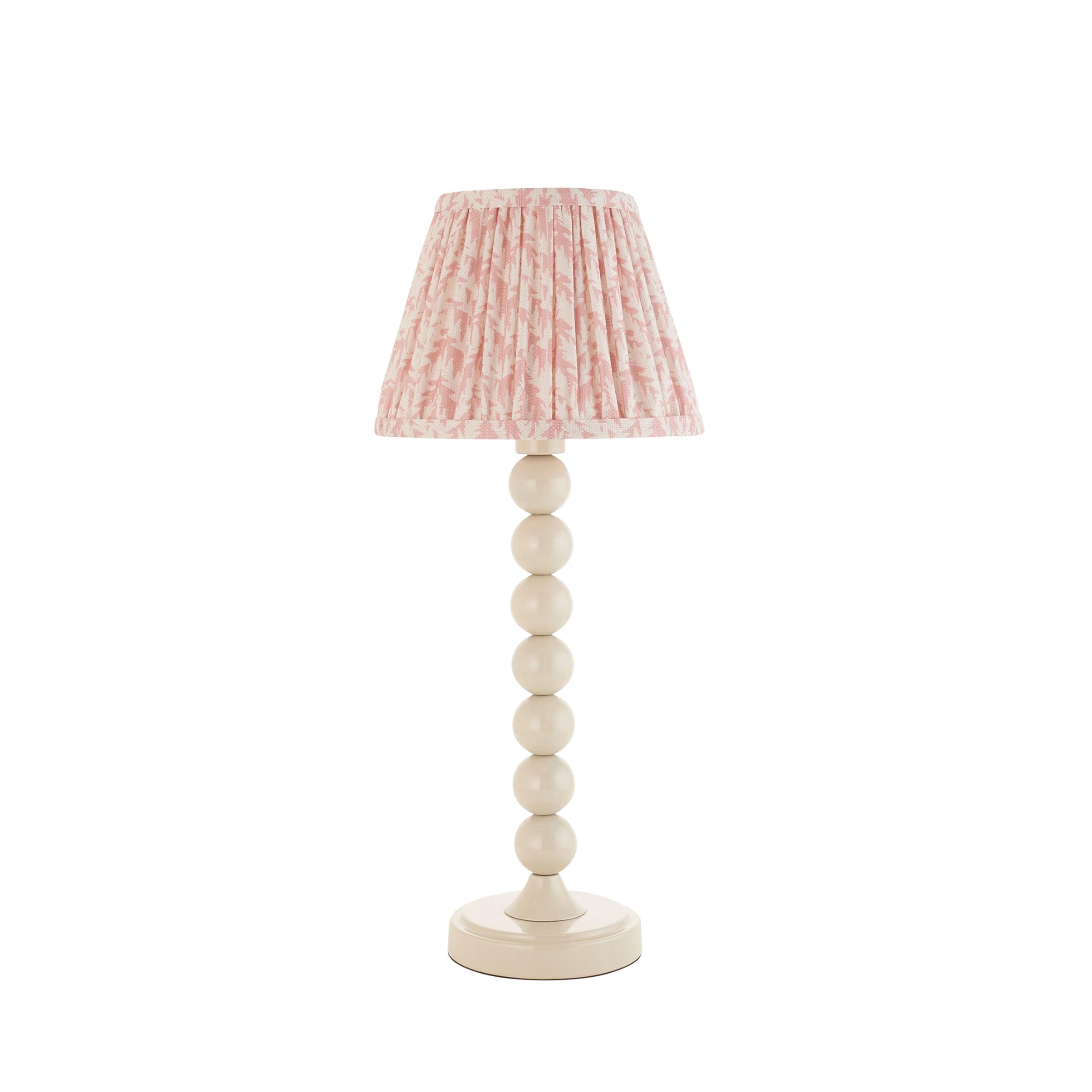 Higgledy White Table Lamp & Leaf 20cm Peachy Keen Shade