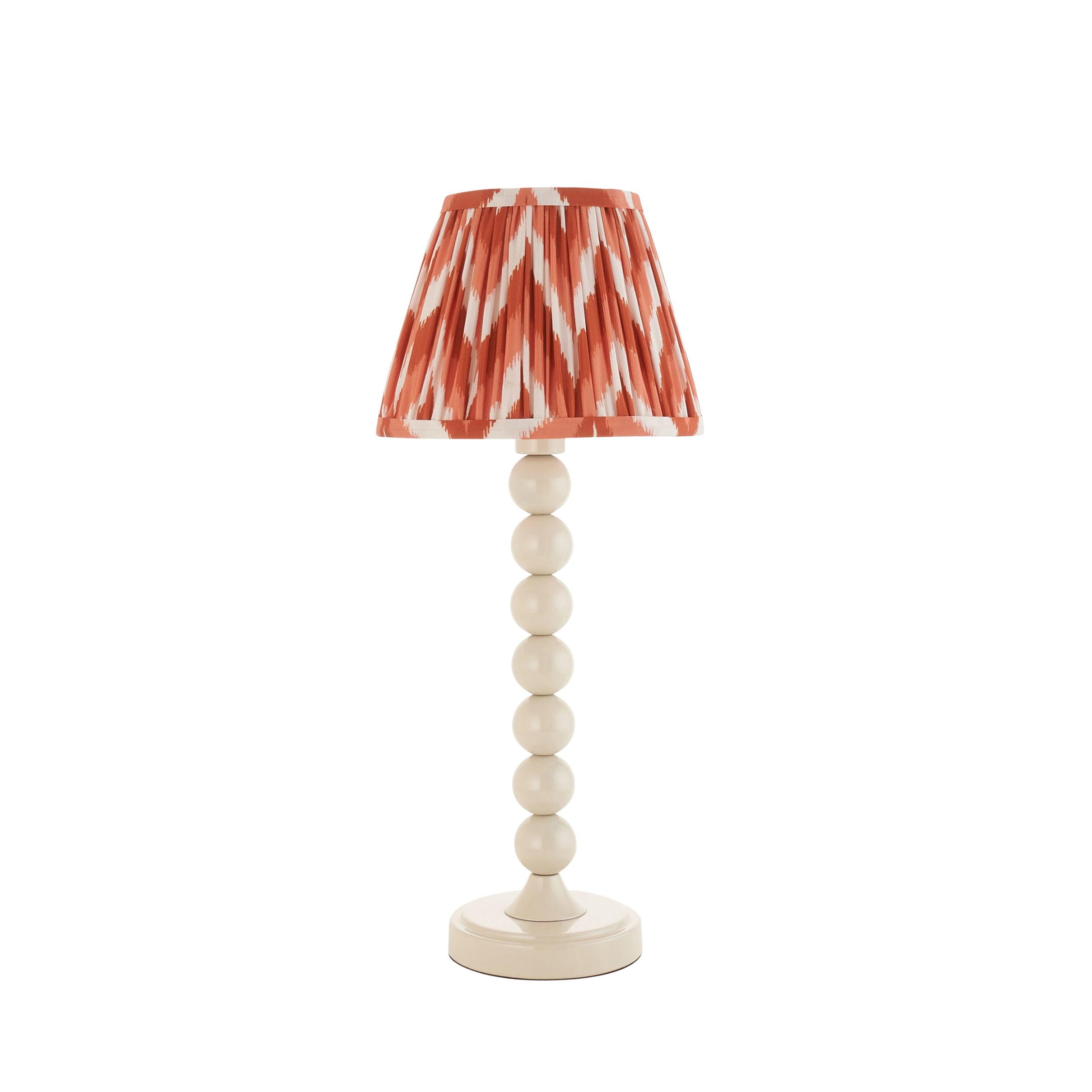 Higgledy White Table Lamp & Zigzag 20cm Apricot Orange Shade