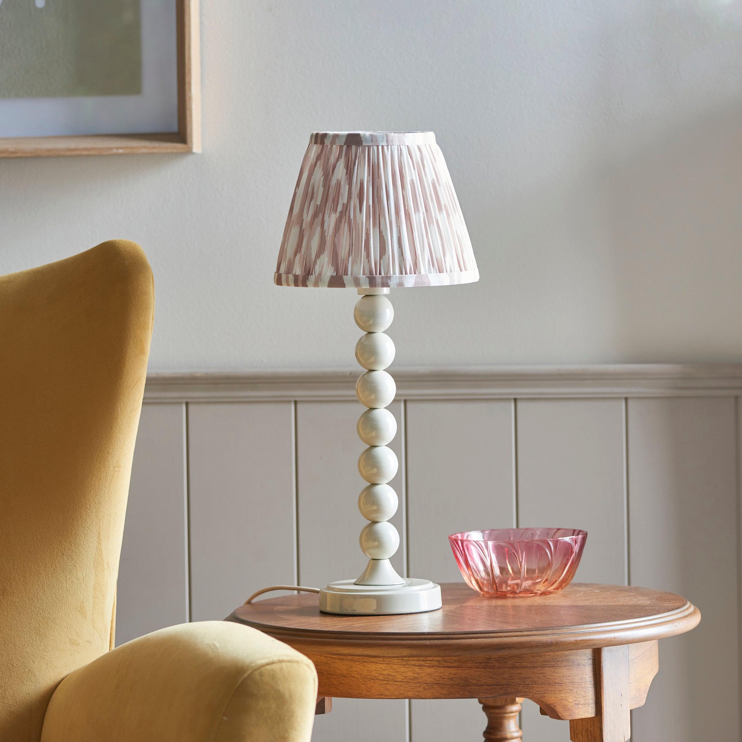 Higgledy White Table Lamp & Ikat 20cm Neutral Shade