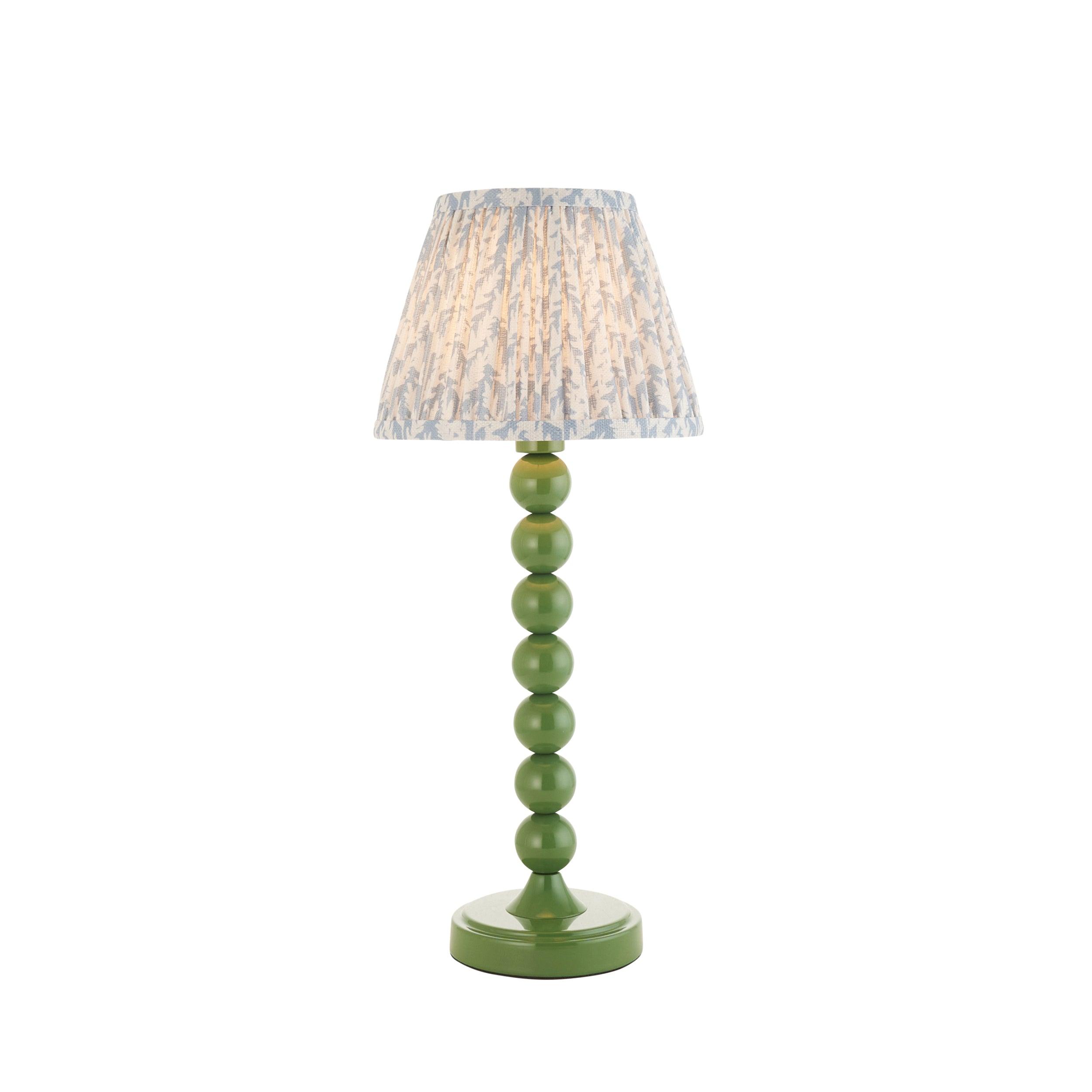 Higgledy Green Table Lamp & Leaf 20cm Shell Bay Blue Shade