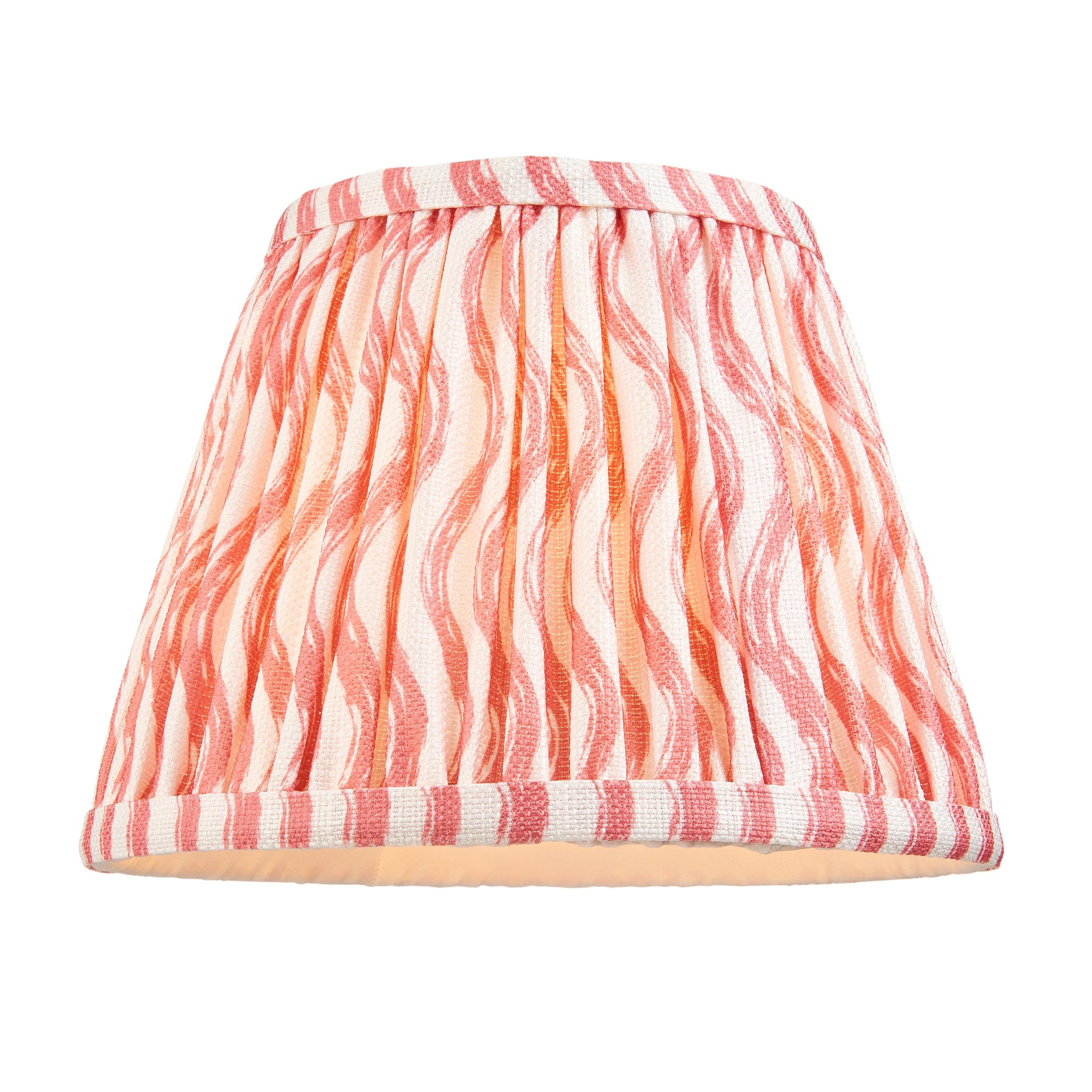 Higgledy Green Table Lamp & Ripple 20cm Coral Pink Shade