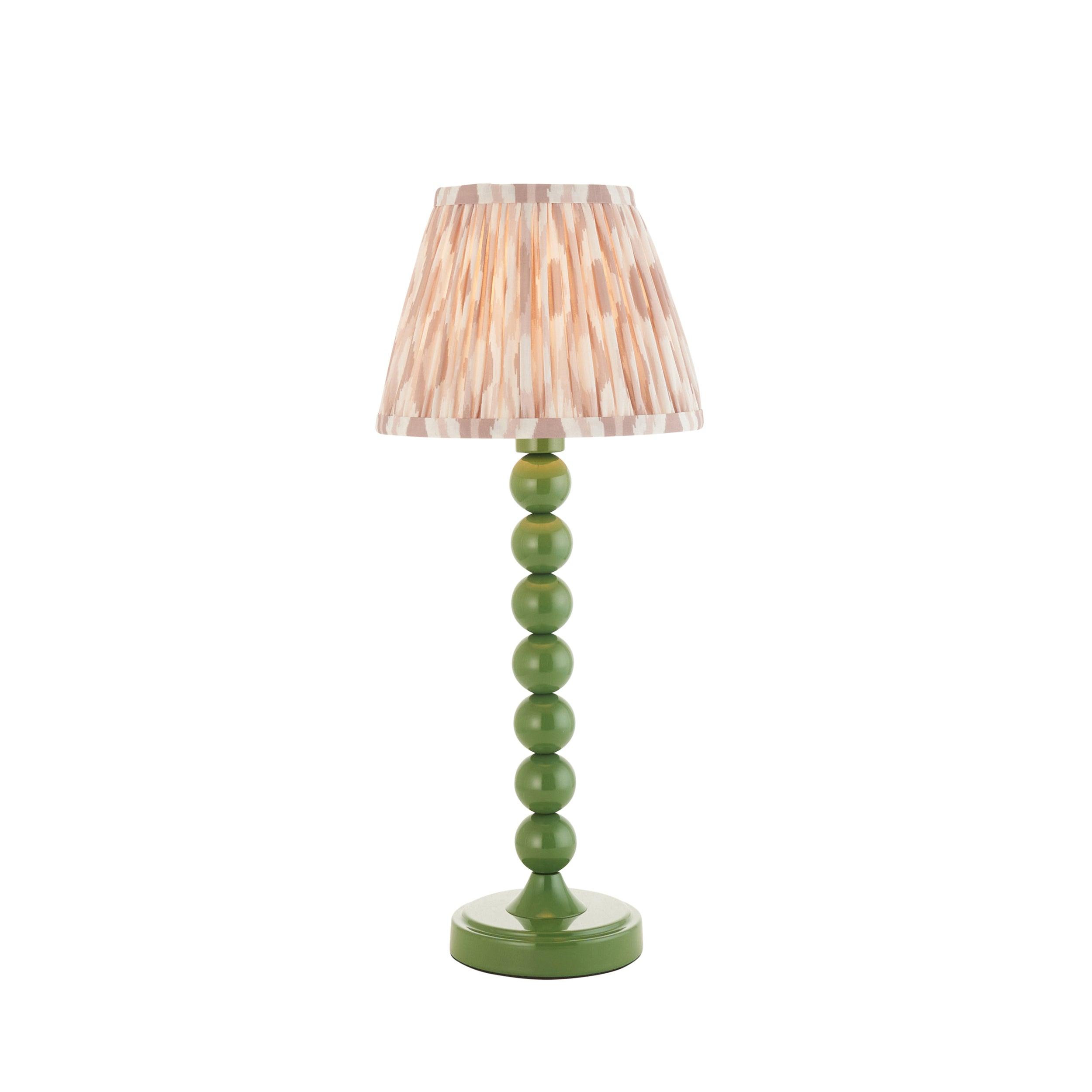 Higgledy Green Table Lamp & Ikat 20cm Neutral Shade