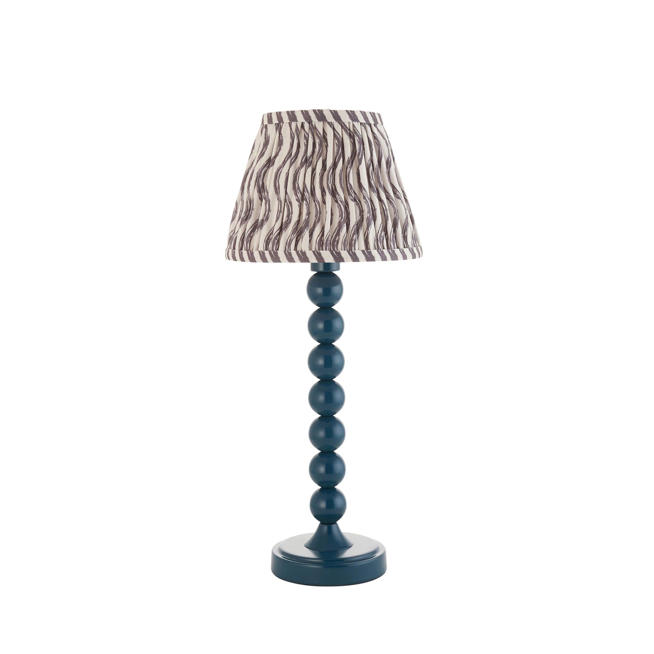 Higgledy Blue Table Lamp & Ripple 20cm Pearl Grey Shade