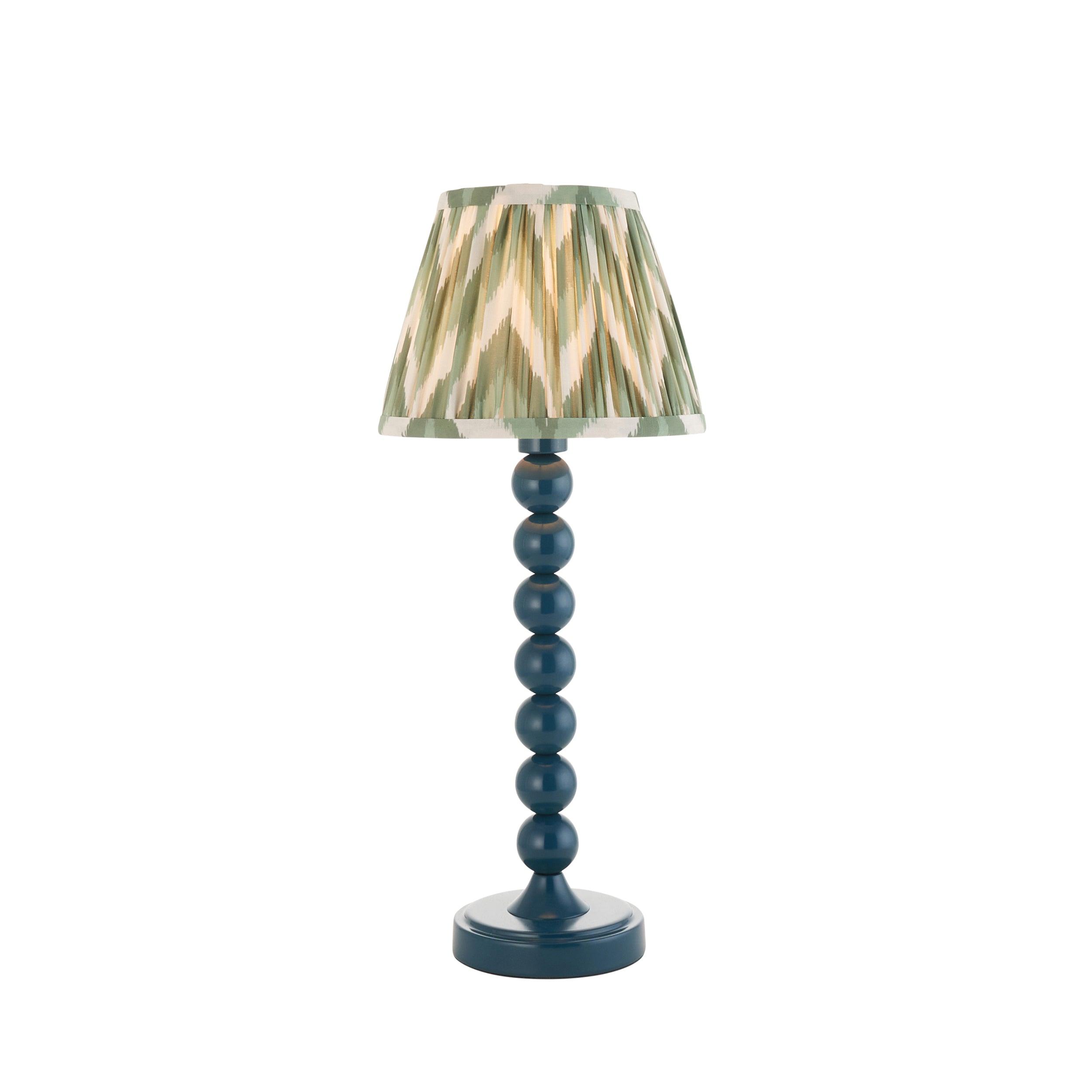 Higgledy Blue Table Lamp & Zigzag 20cm Cotswold Green Shade