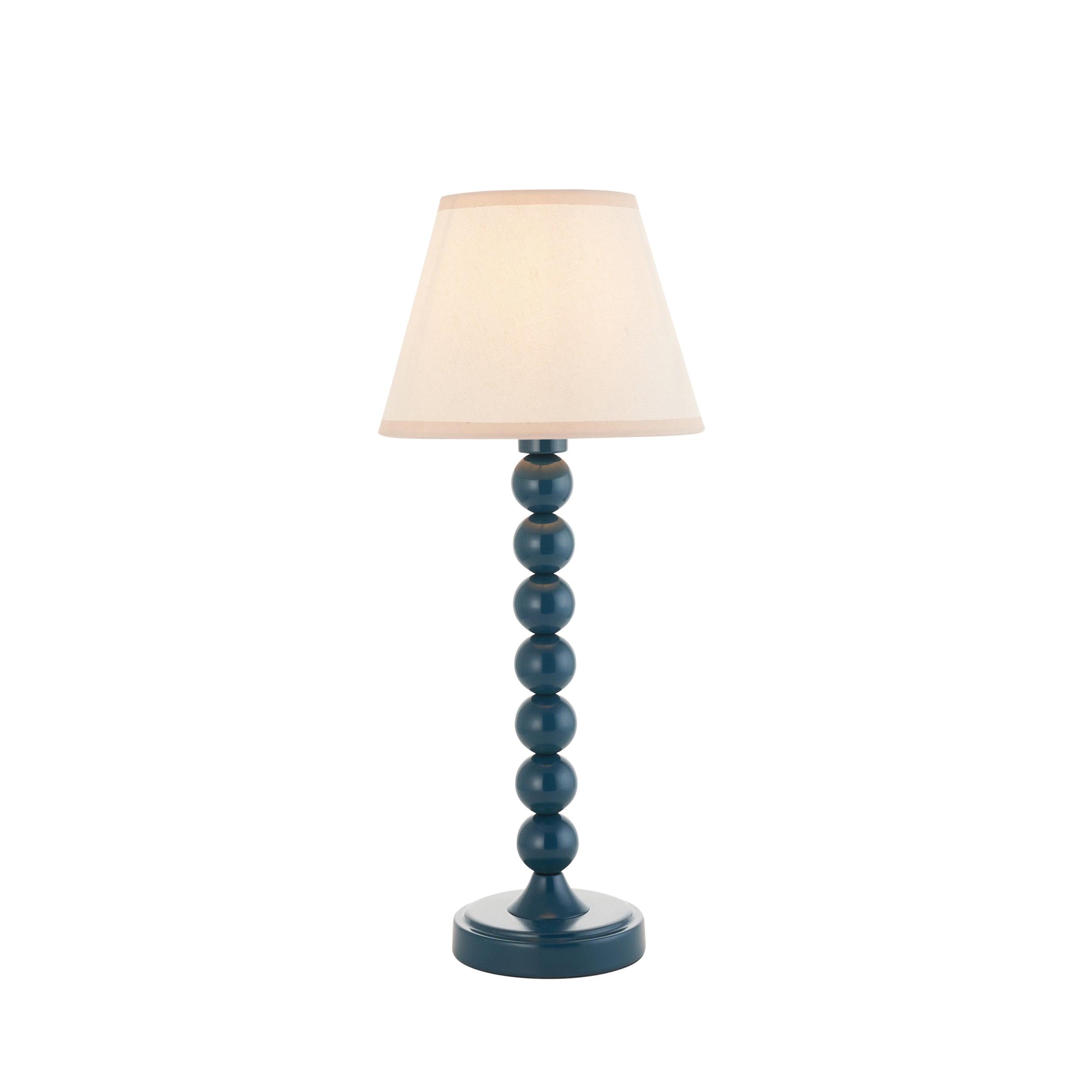 Higgledy Blue Table Lamp & Ivy 20cm Vintage White Shade
