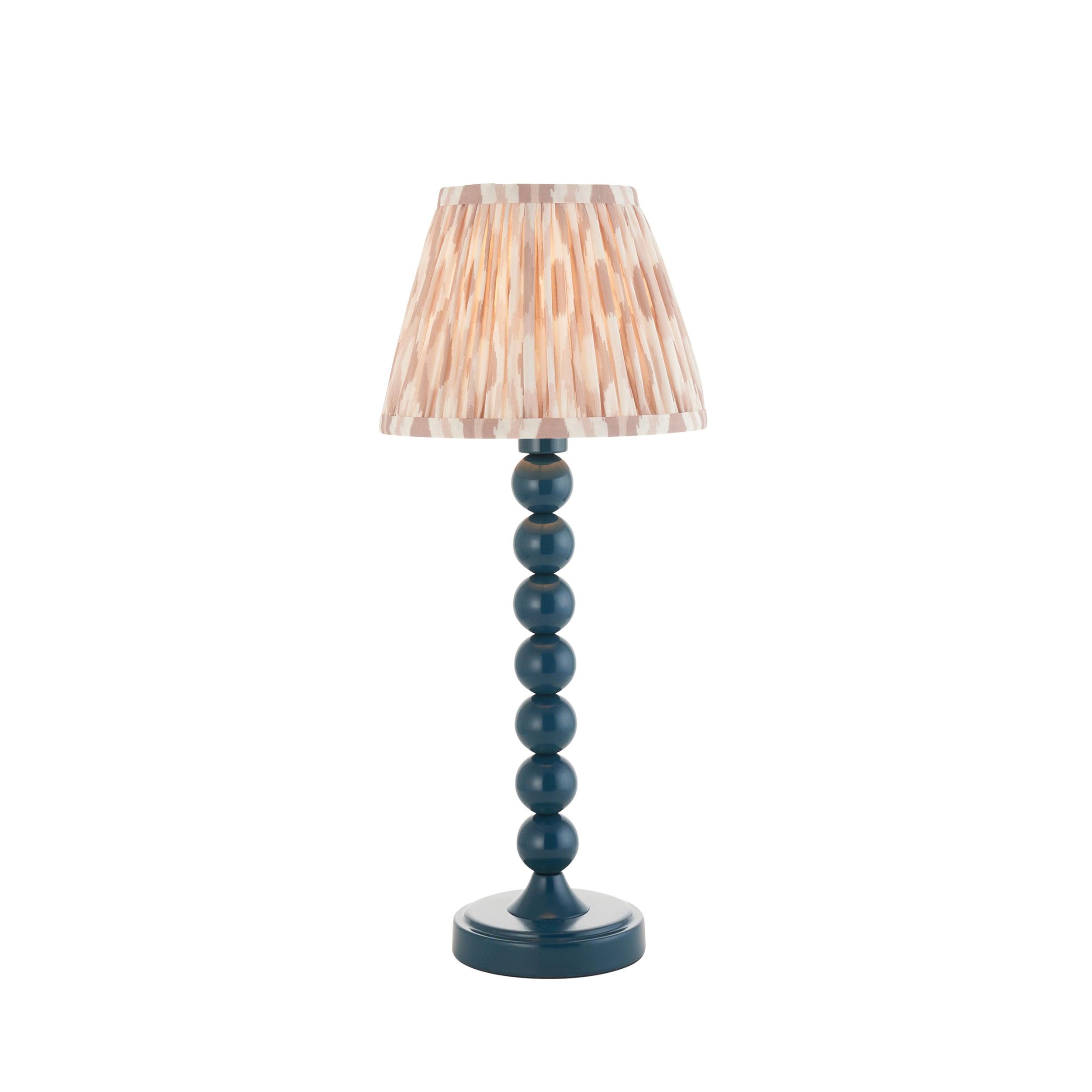 Higgledy Blue Table Lamp & Ikat 20cm Neutral Shade