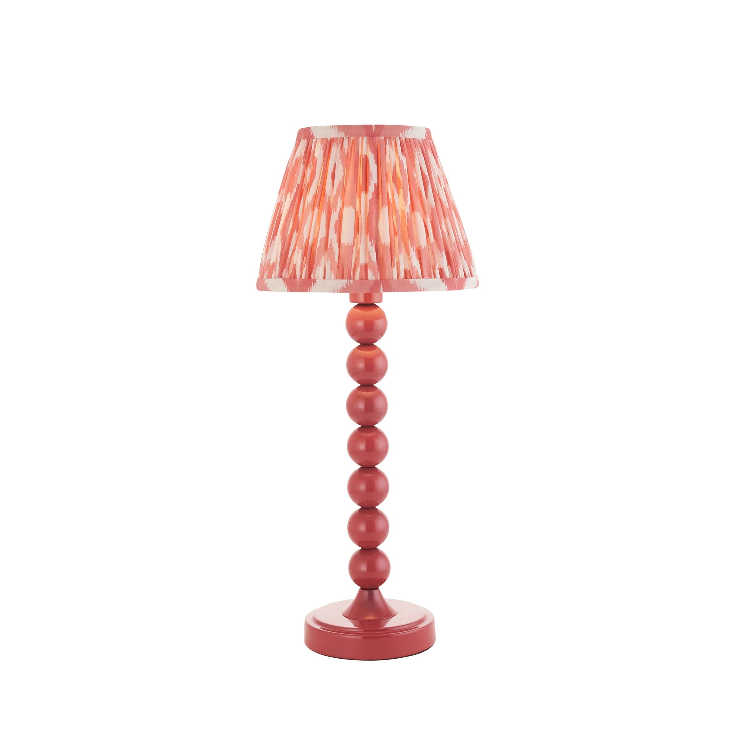 Higgledy Pink Table Lamp & Ikat 20cm Coral Pink Shade
