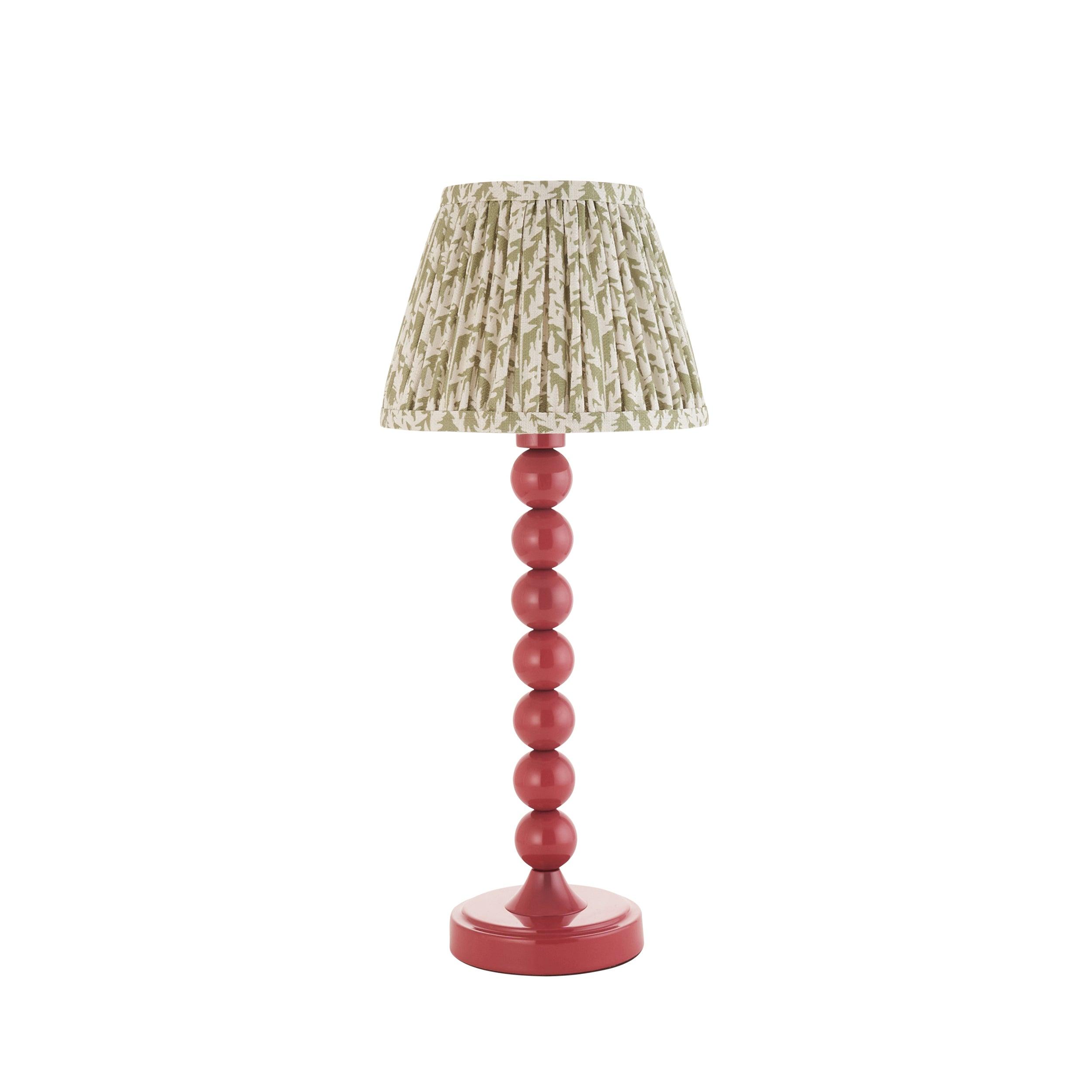 Higgledy Pink Table Lamp & Leaf 20cm Herb Garden Green Shade