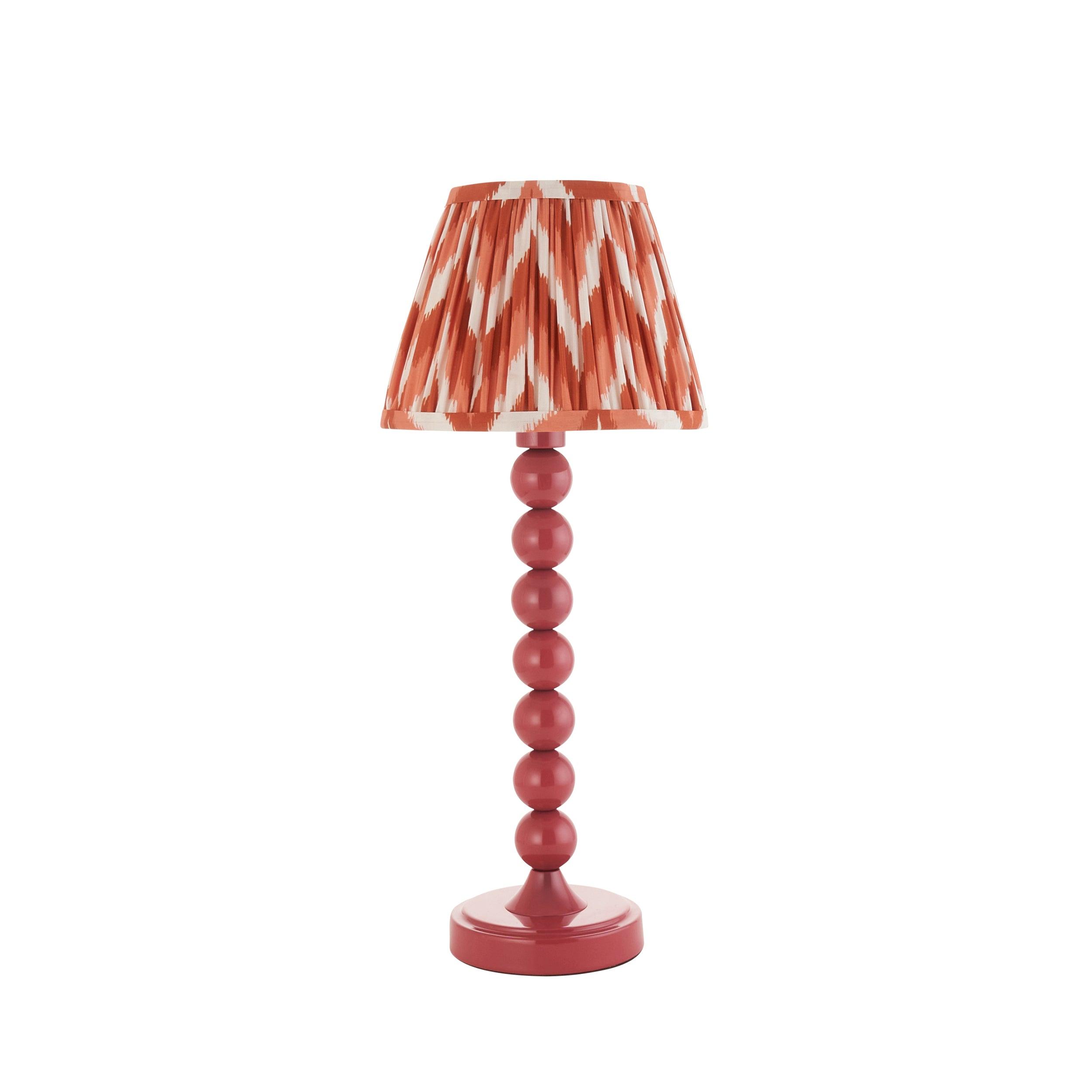 Higgledy Pink Table Lamp & Zigzag 20cm Apricot Orange Shade