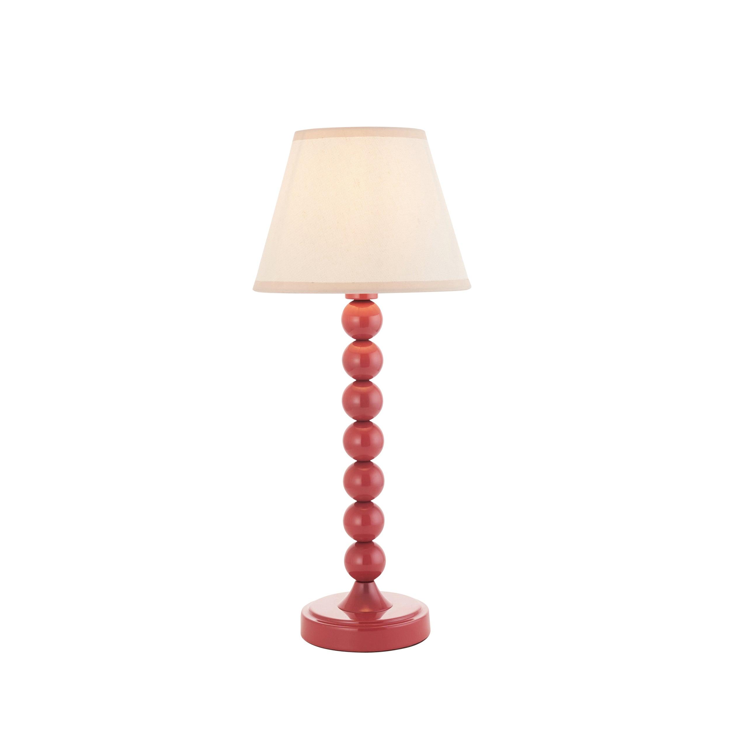 Higgledy Pink Table Lamp & Ivy 20cm Vintage White Shade