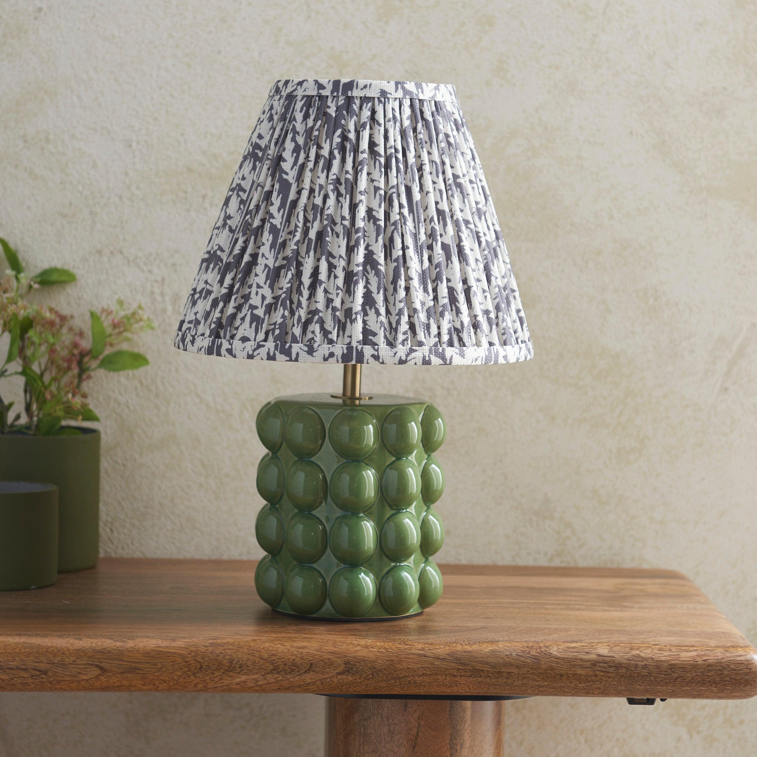 Bobble Ceramic Table & Leaf 25cm Pearl Grey Shade